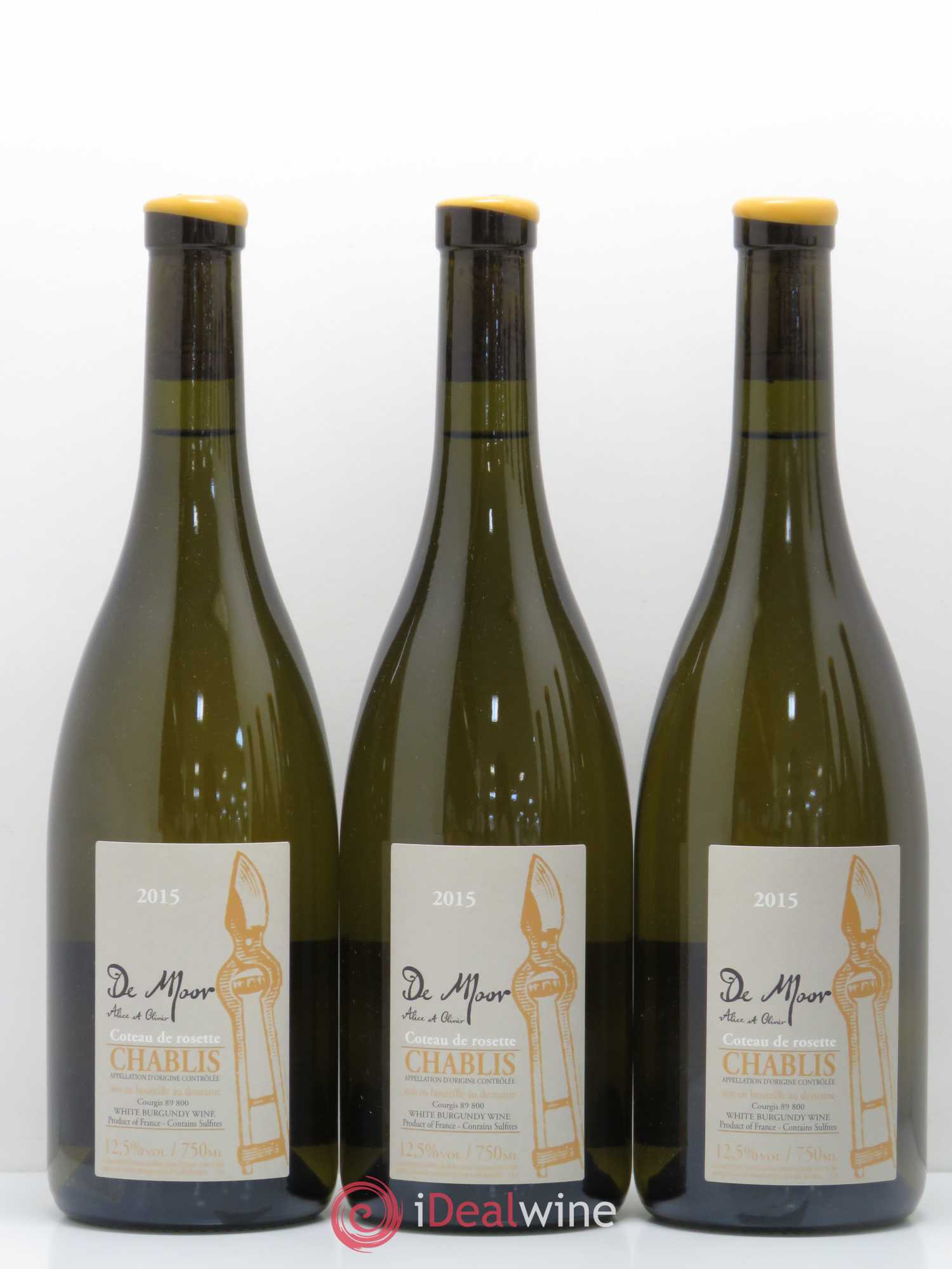 Chablis Coteau De Rosette De Moor 2015 - Posten von 6 Flaschen - 2