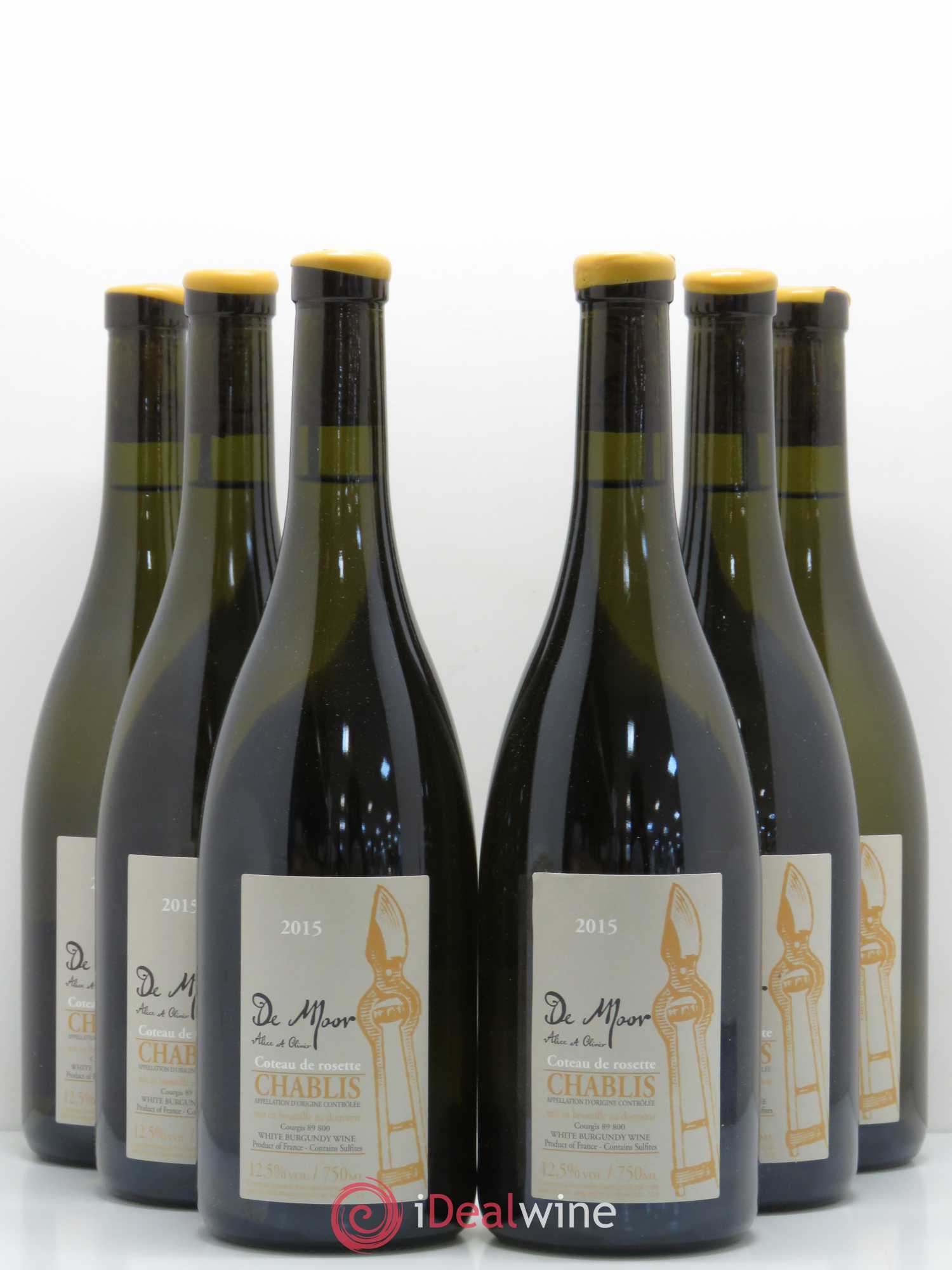 Chablis Coteau De Rosette De Moor 2015 - Posten von 6 Flaschen - 0