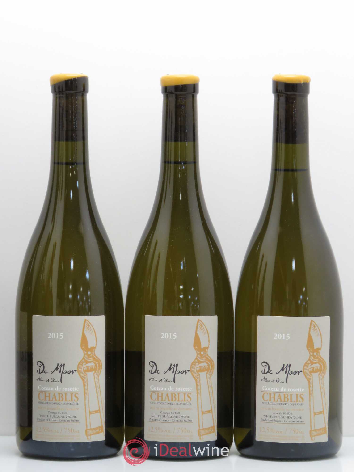 Chablis Coteau De Rosette De Moor 2015 - Posten von 6 Flaschen - 1