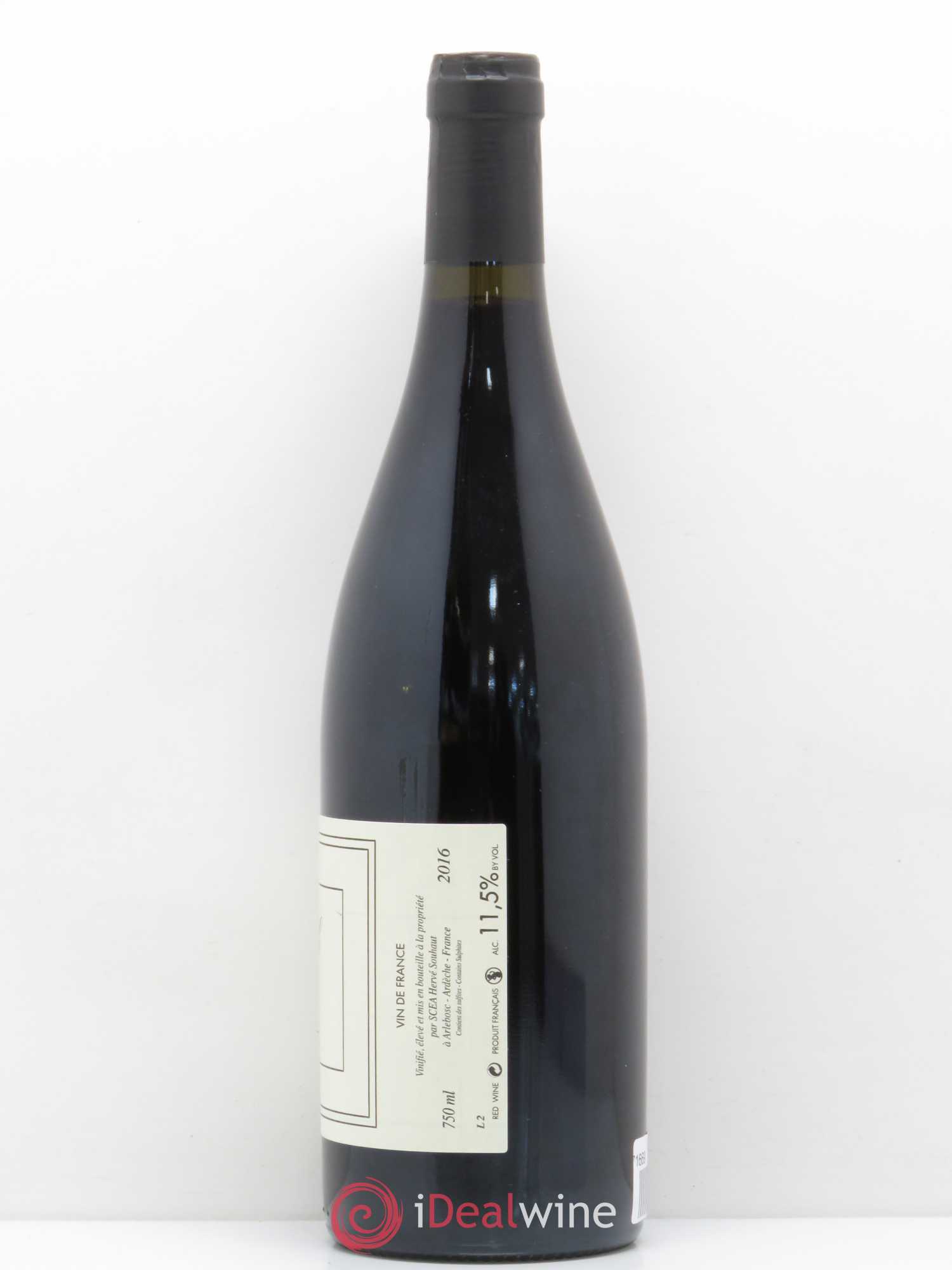 Vin de France Vin De Pays De L'Ardeche Syrah Herve Souhaut 2016 - Posten von 1 Flasche - 1