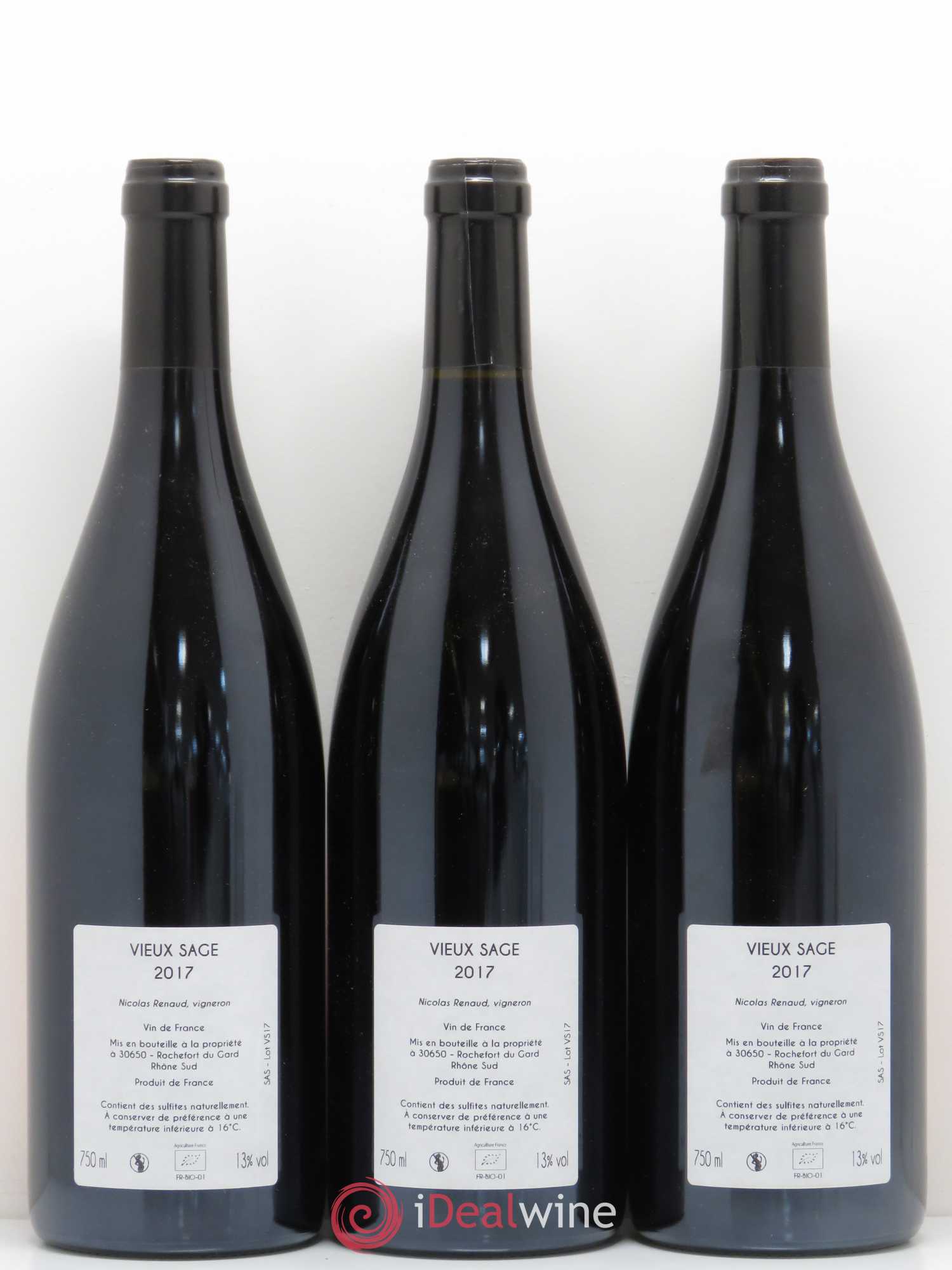 Vin de France Vieux Sage Clos des grillons 2017 - Posten von 3 Flaschen - 1