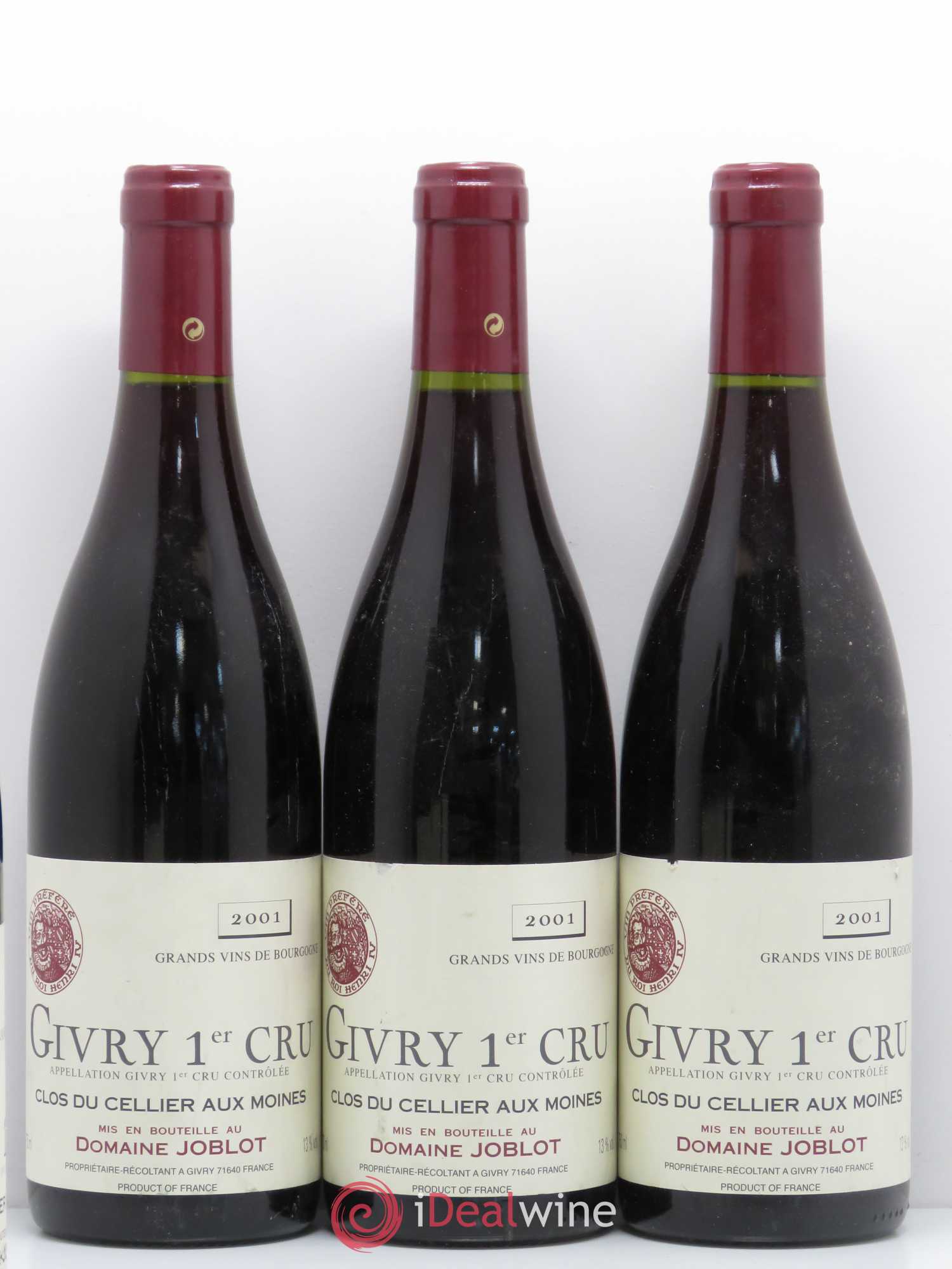 Givry 1er Cru Clos du Cellier aux Moines Joblot (Domaine) 2001 - Lot de 6 bouteilles - 2