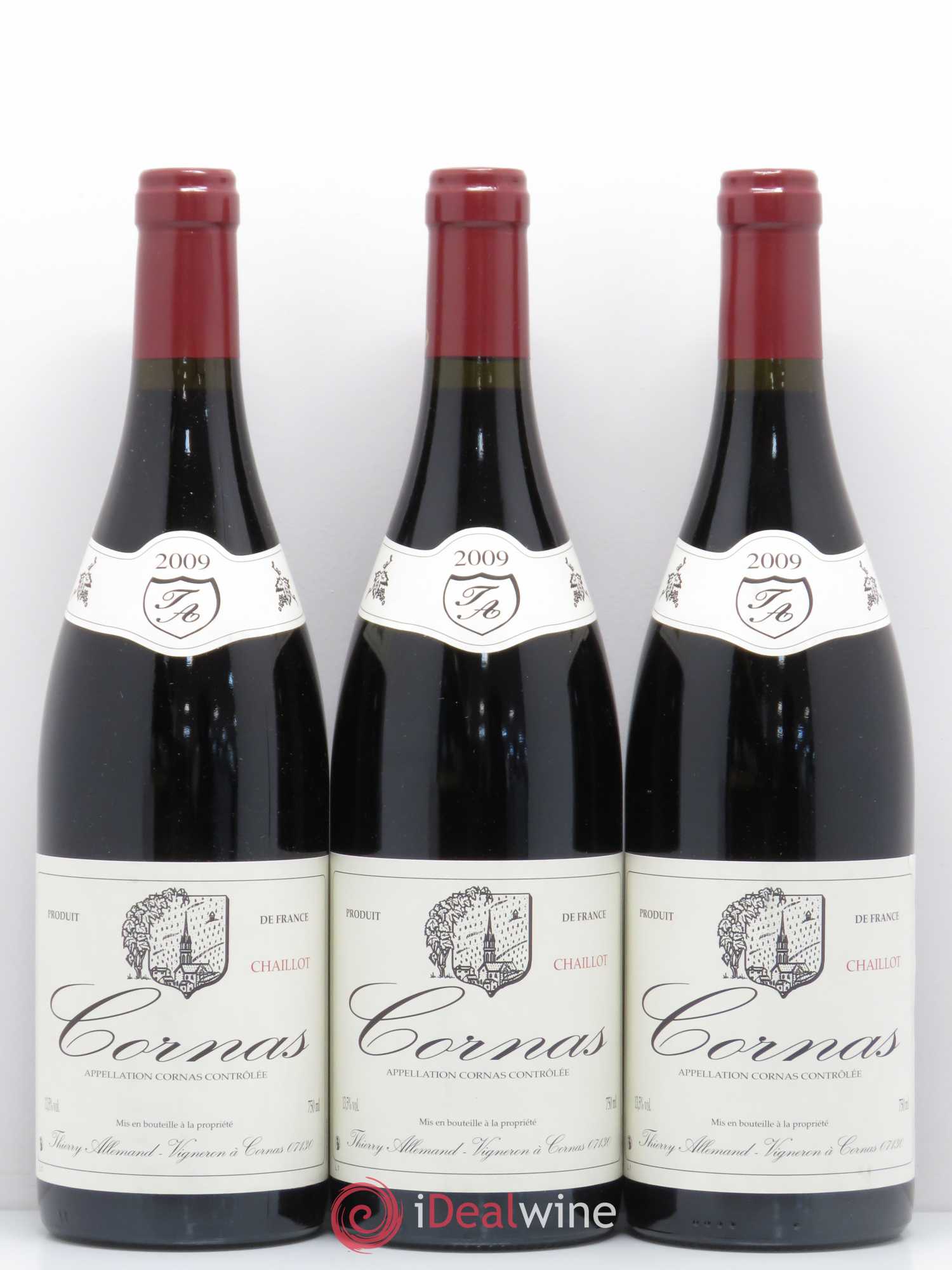 Cornas Chaillot Thierry Allemand 2009 - Lot de 3 bouteilles - 0