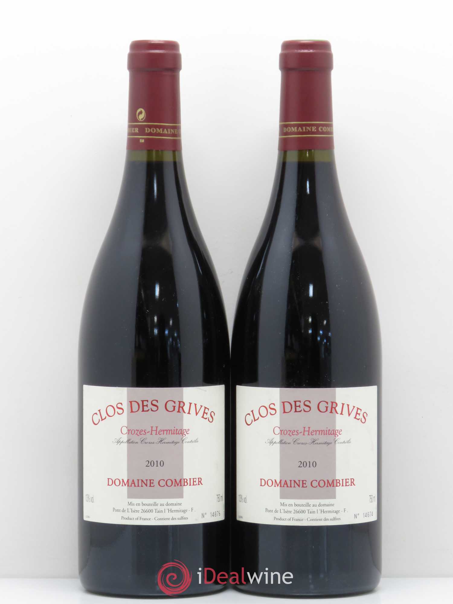 Crozes-Hermitage Clos des Grives Combier 2010 - Lot de 2 bouteilles - 0