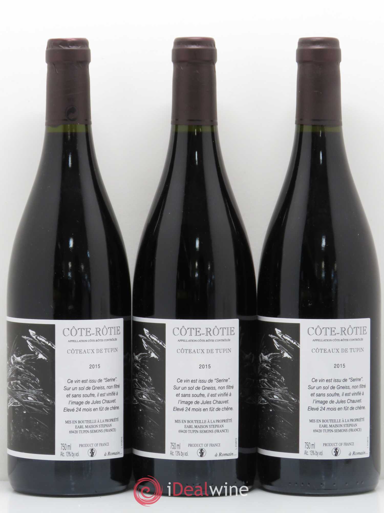 Côte-Rôtie Coteaux de Tupin Jean-Michel Stephan 2015 - Lot de 3 bouteilles - 0