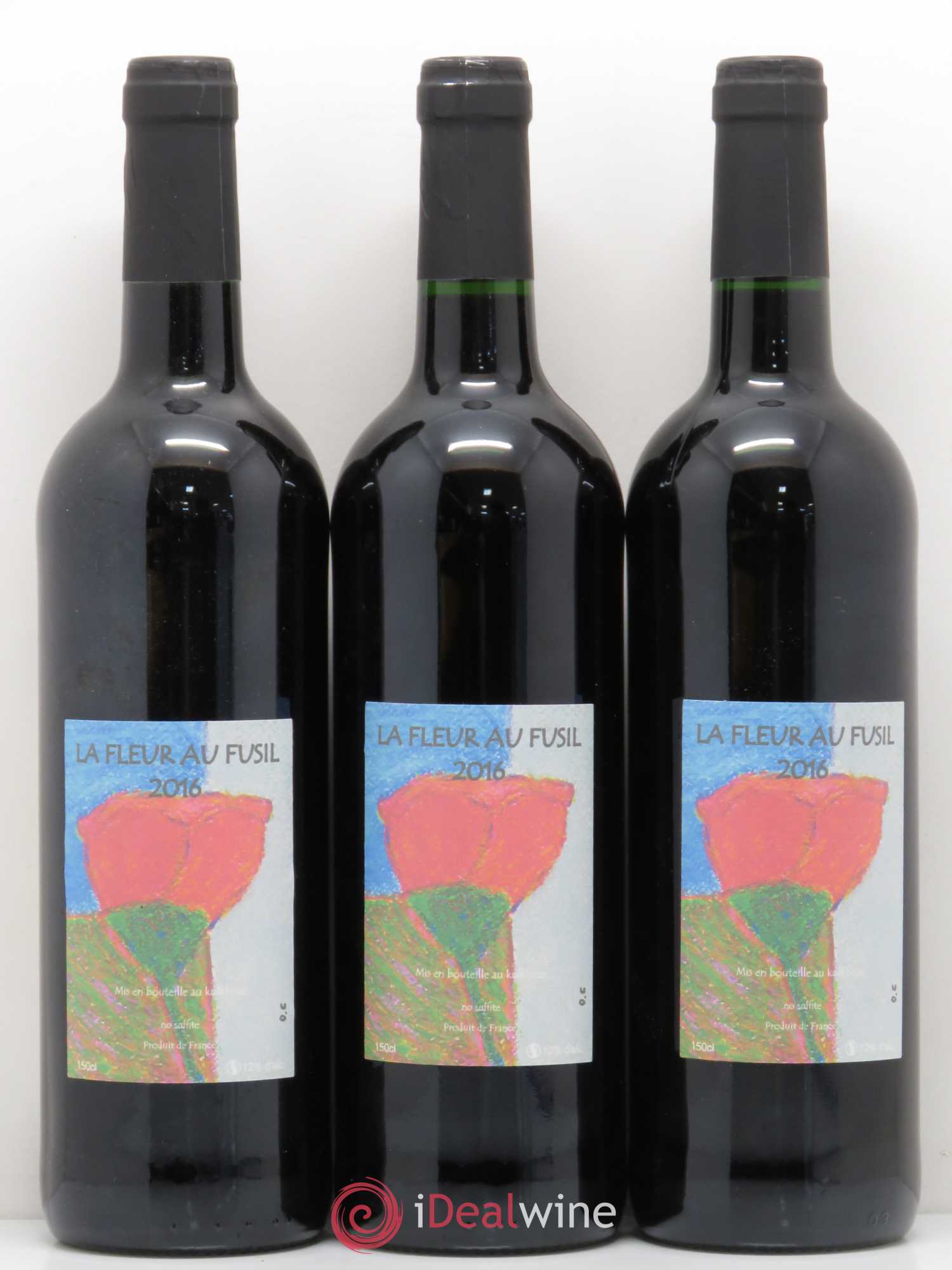 Vin de France La Fleur au fusil Les Vins du Cabanon 2016 - Posten von 3 Flaschen - 0