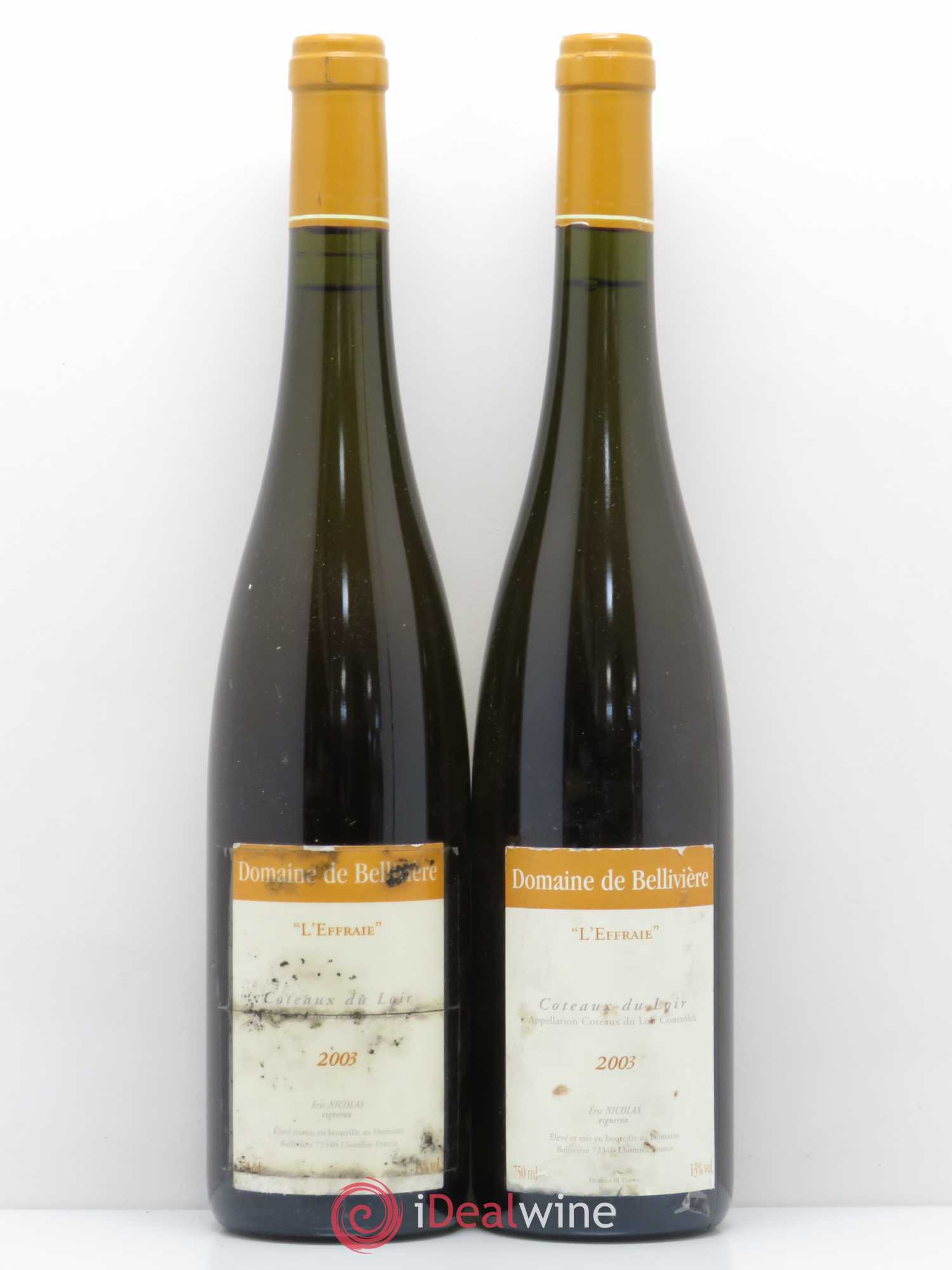 Coteaux du Loir L'Effraie Domaine de Bellivière 2003 - Lot de 2 bouteilles - 0