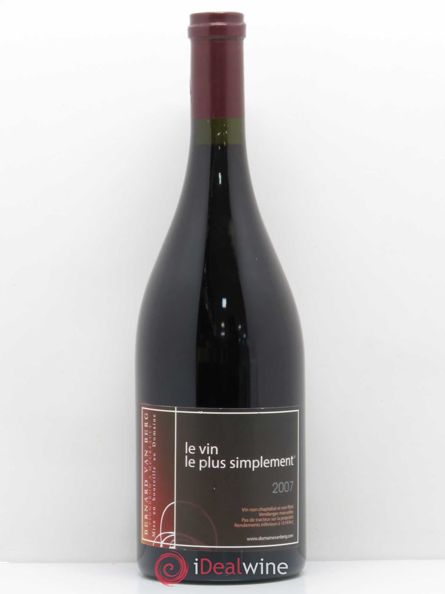 Bourgogne Le Vin Le Plus Simplement - Bernard Van Berg 2007 - Posten von 1 Flasche - 0