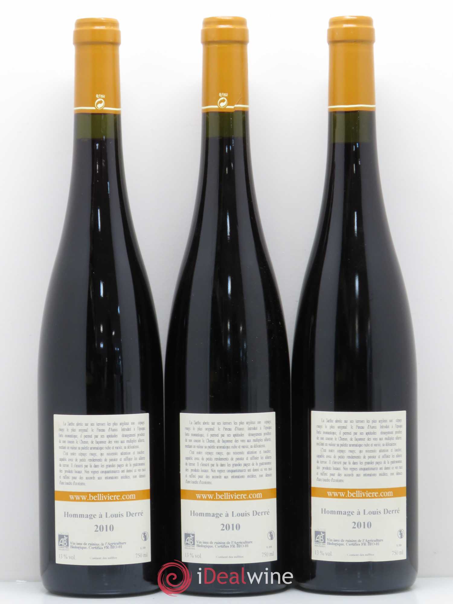 Divers Hommage à Louis Derré Domaine de Bellivière 2010 - Posten von 3 Flaschen - 1