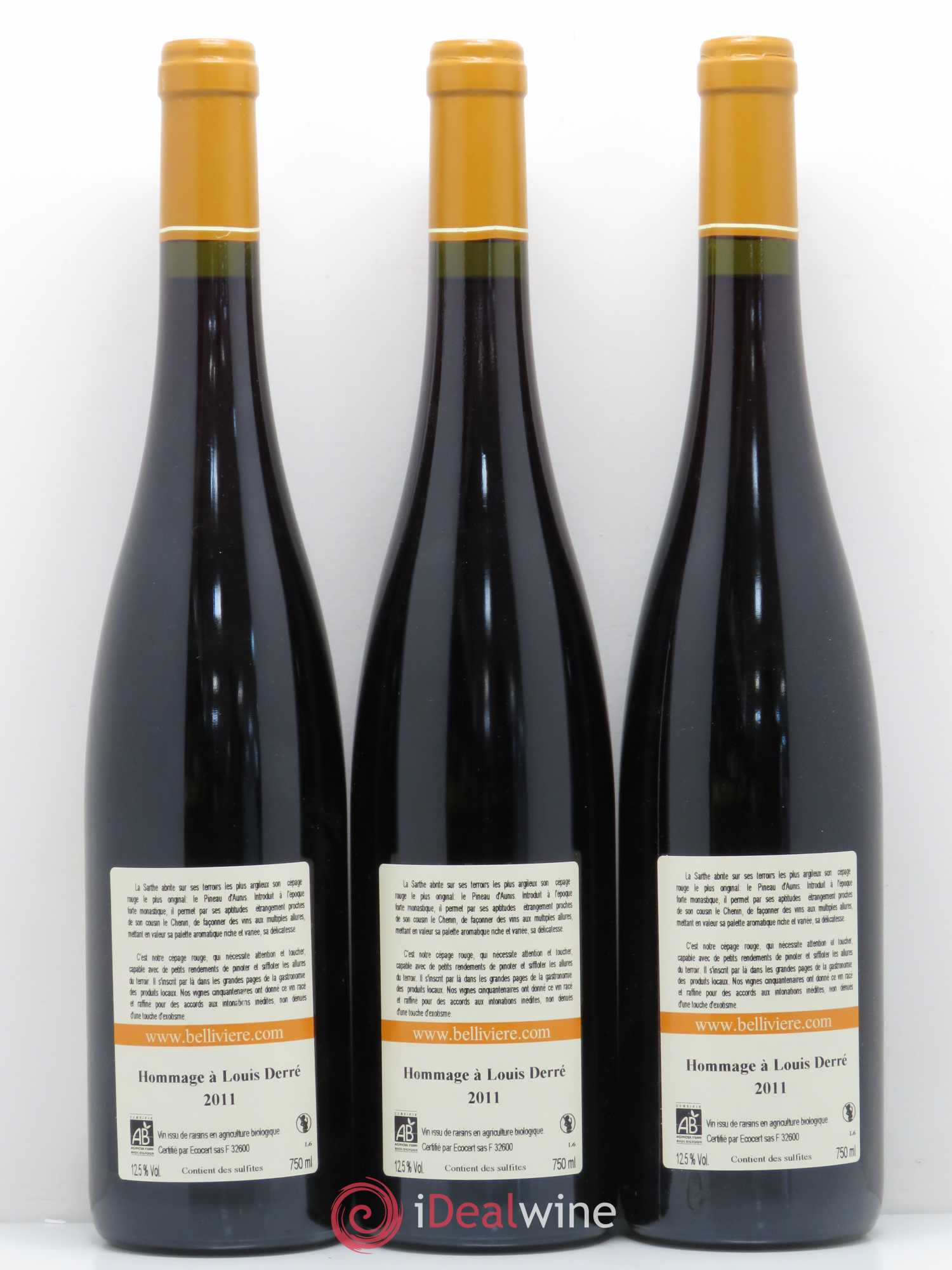 Divers Hommage à Louis Derré Domaine de Bellivière 2011 - Posten von 3 Flaschen - 1