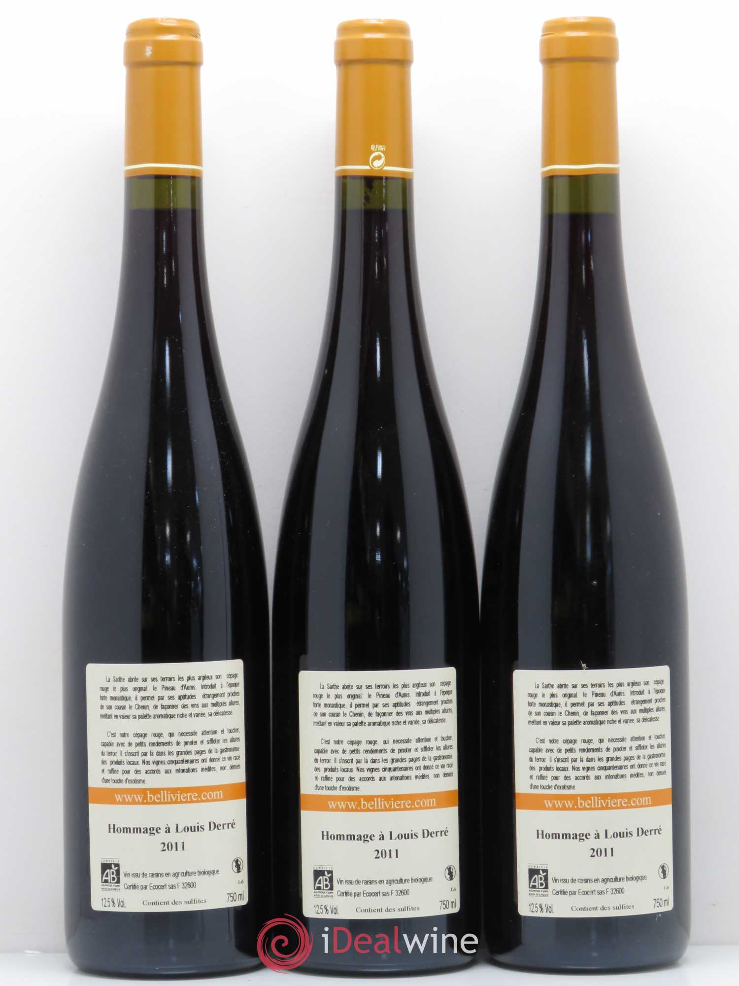 Divers Hommage à Louis Derré Domaine de Bellivière 2011 - Posten von 3 Flaschen - 1