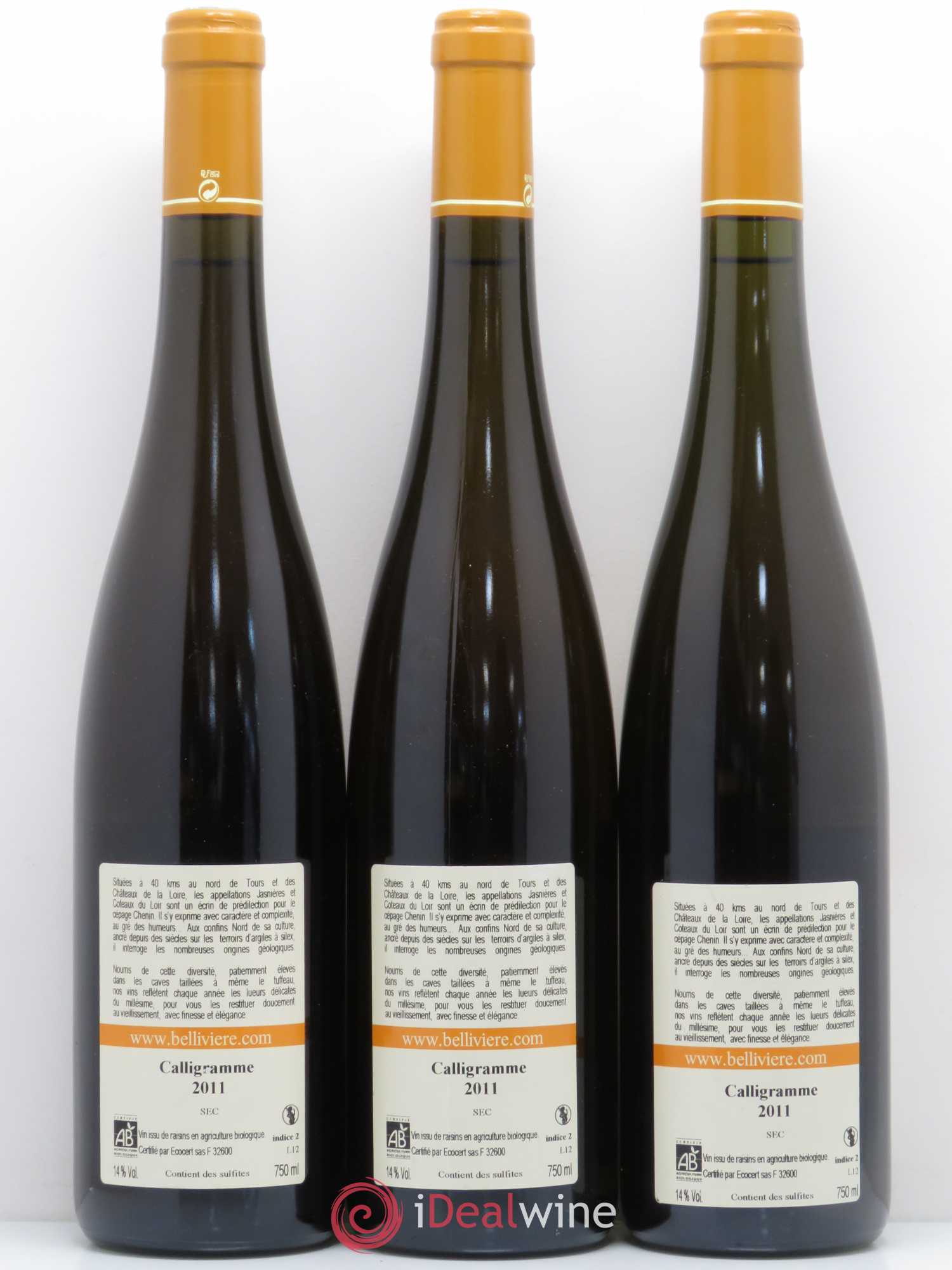 Jasnières Calligramme Domaine de Bellivière 2011 - Lot de 6 bouteilles - 4