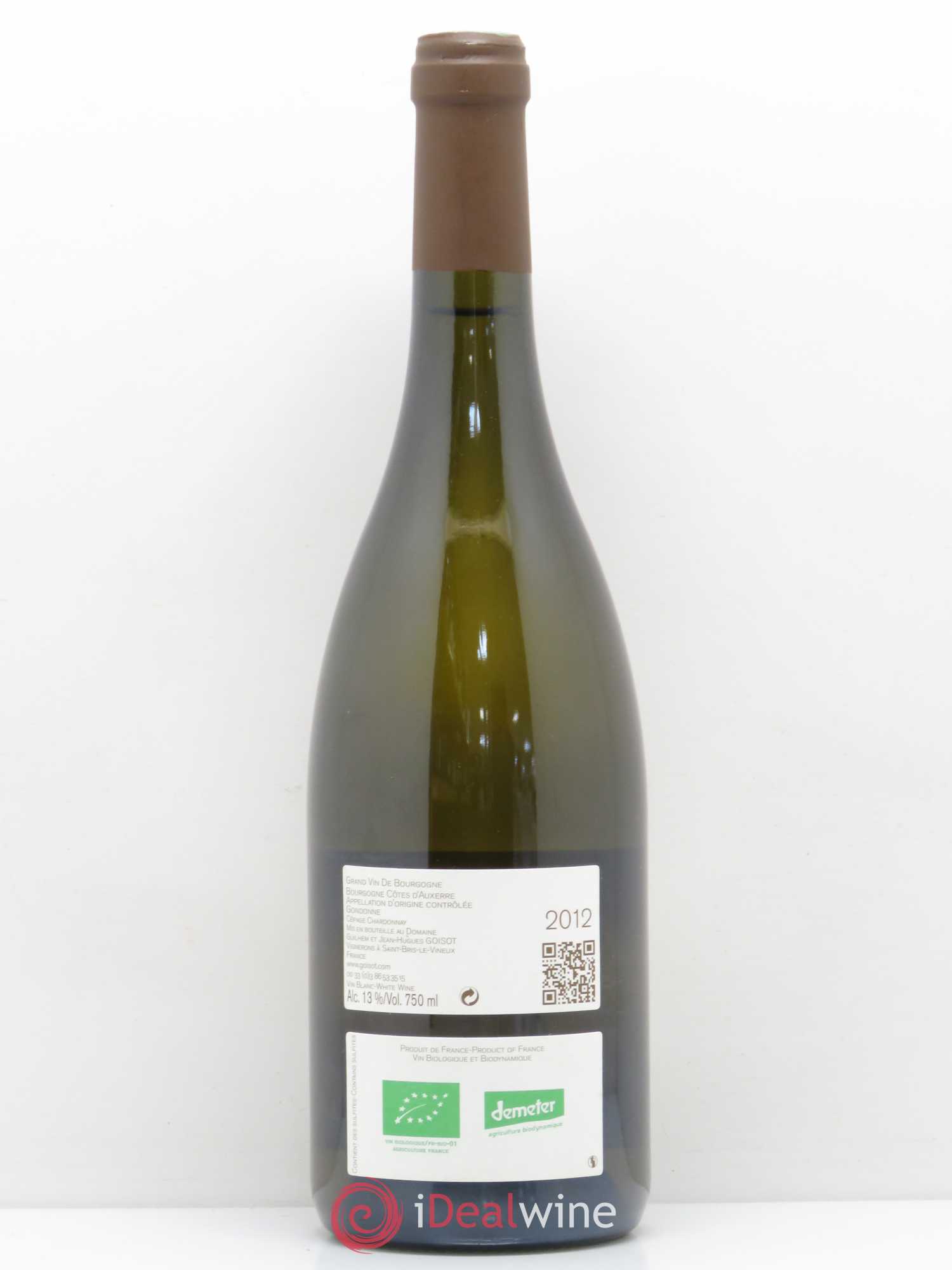 Bourgogne Côtes d'Auxerre Gondonne Goisot 2012 - Lot de 1 bouteille - 1