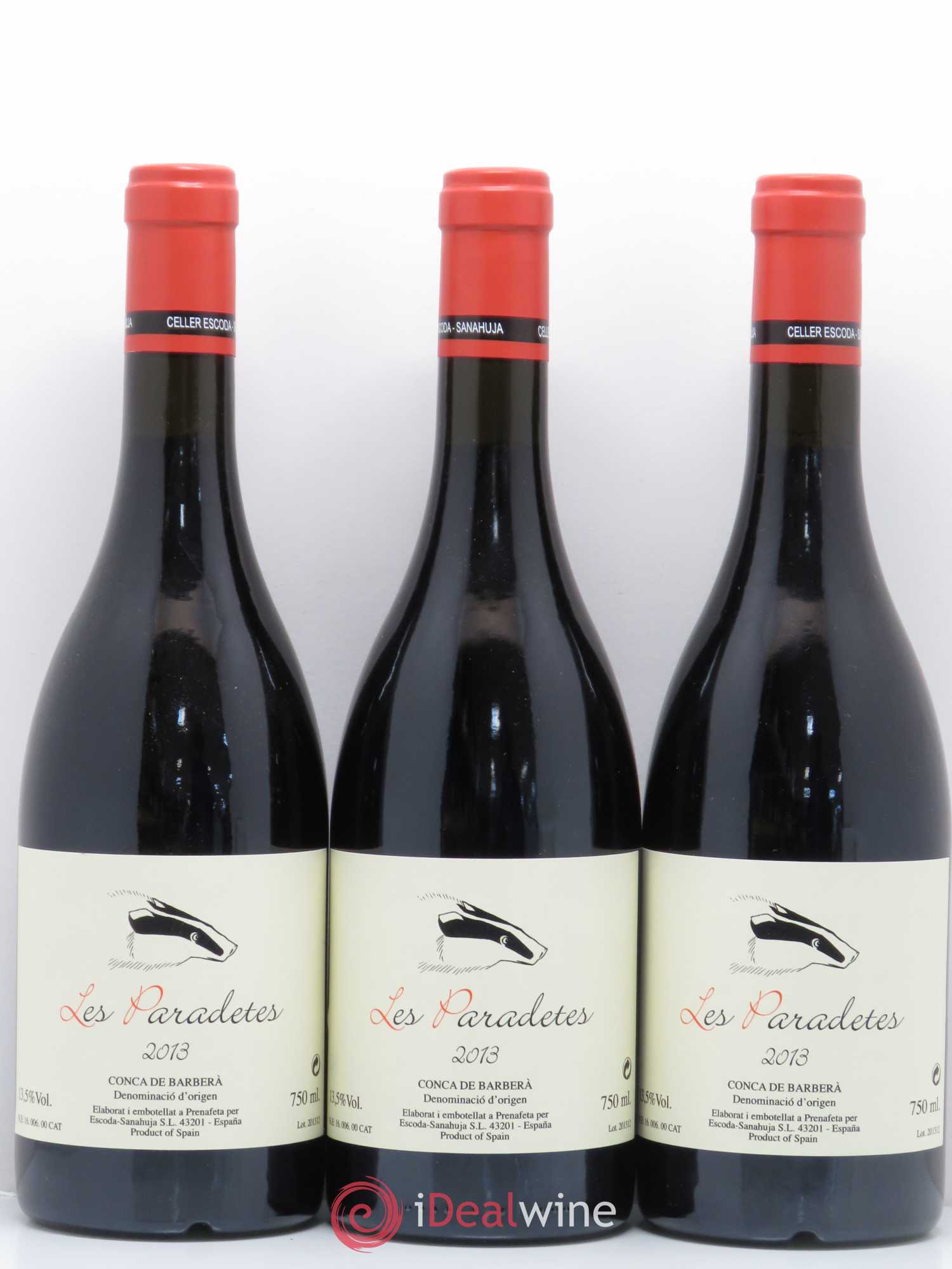 Espagne Conca de Barbera Les Paradetes Escoda-Sanahuja 2013 - Posten von 3 Flaschen - 0