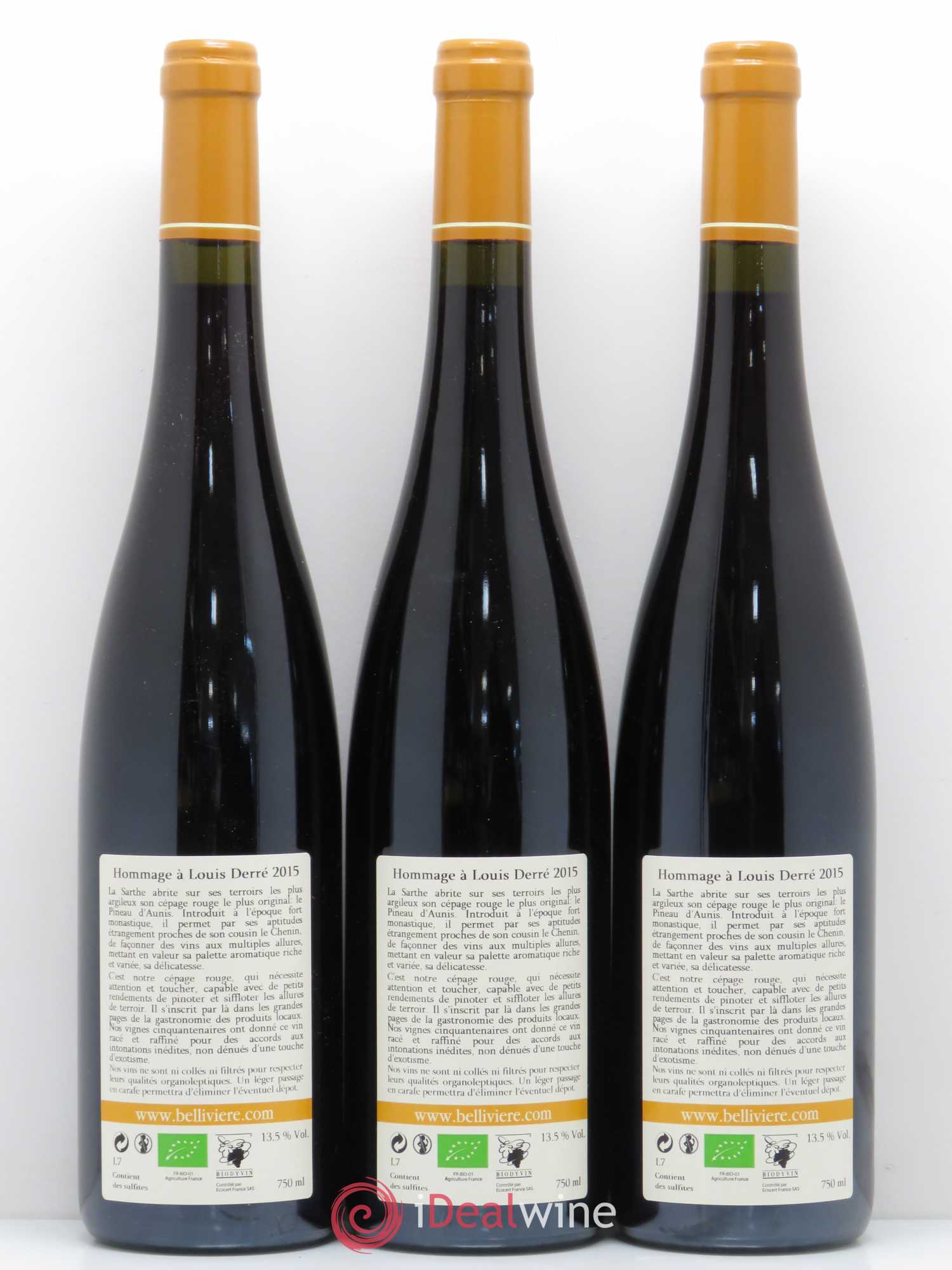 Divers Hommage à Louis Derré Domaine de Bellivière 2015 - Posten von 3 Flaschen - 1
