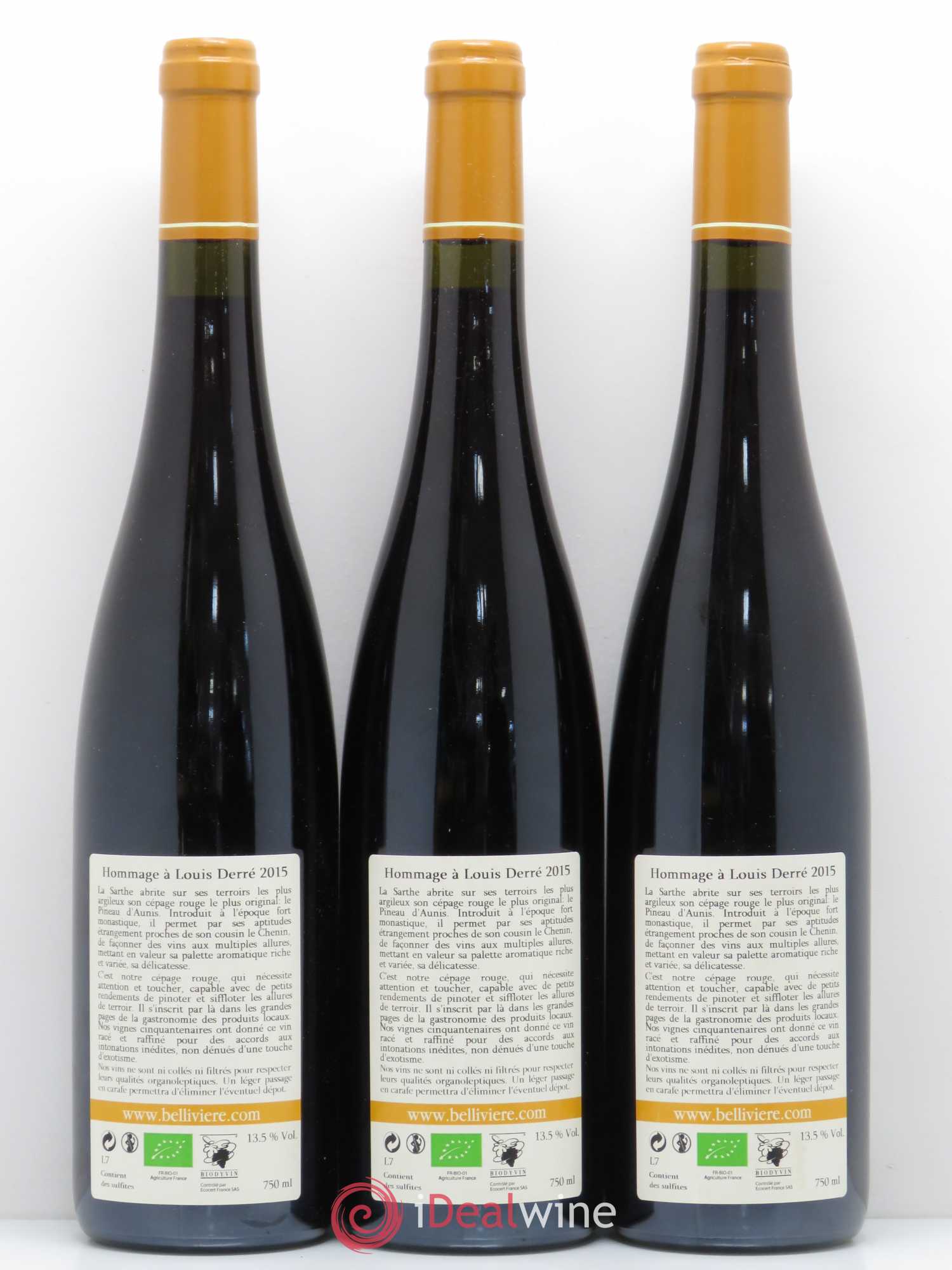 Divers Hommage à Louis Derré Domaine de Bellivière 2015 - Posten von 3 Flaschen - 1