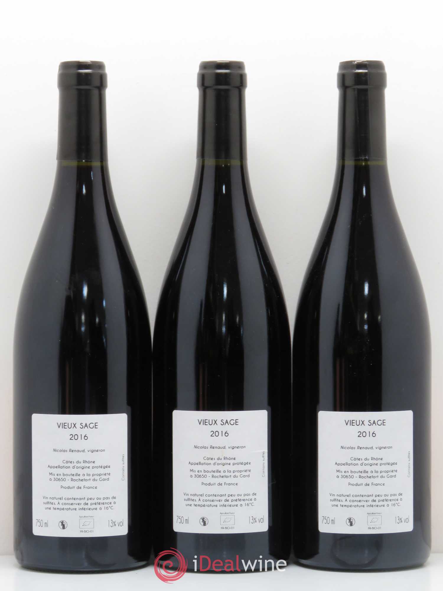 Côtes-du-Rhône Vieux Sage Clos des Grillons 2016 - Posten von 6 Flaschen - 2
