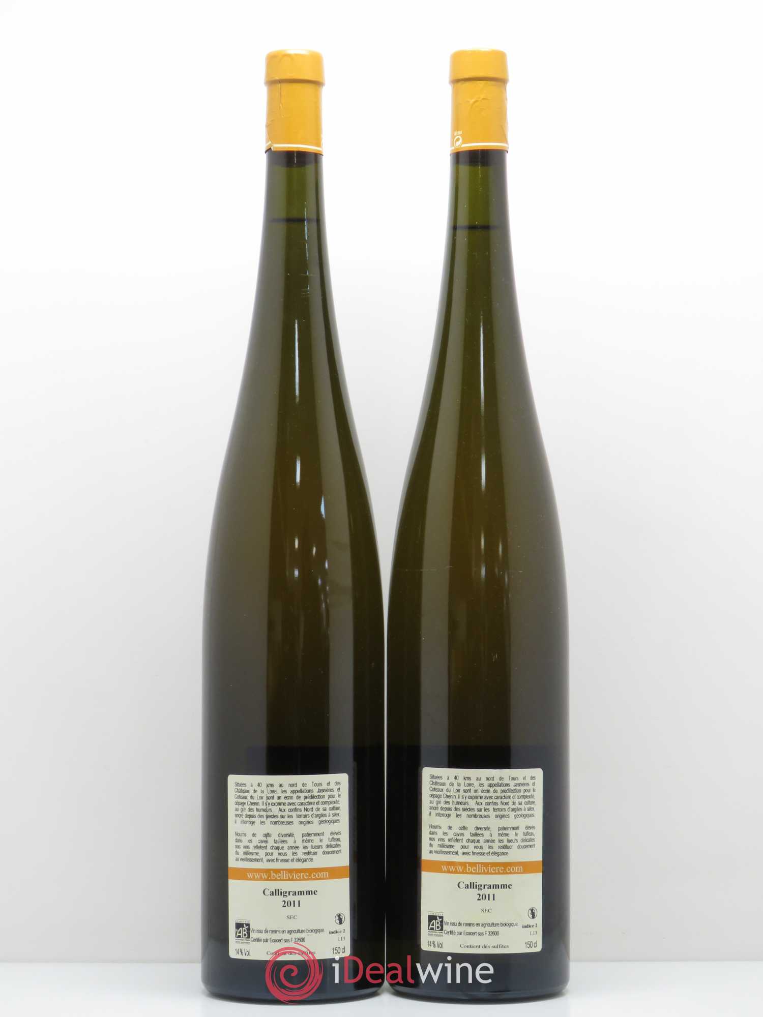 Jasnières Calligramme Domaine de Bellivière 2011 - Lot de 2 magnums - 1