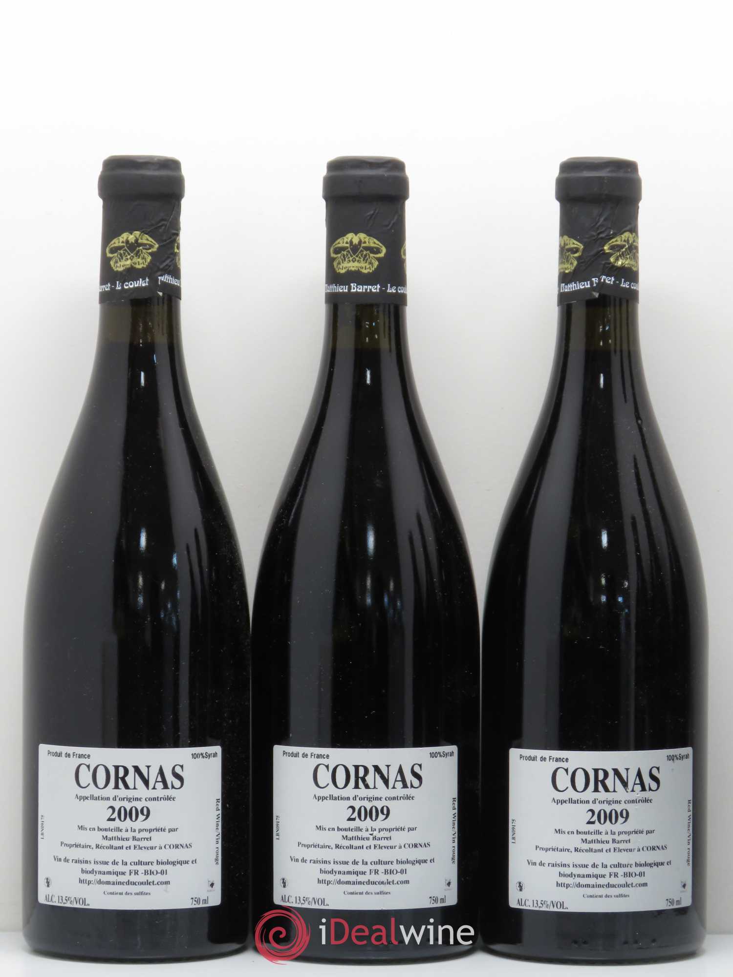 Cornas Billes Noires Coulet (Domaine du) - Matthieu Barret 2009 - Lot de 6 bouteilles - 2
