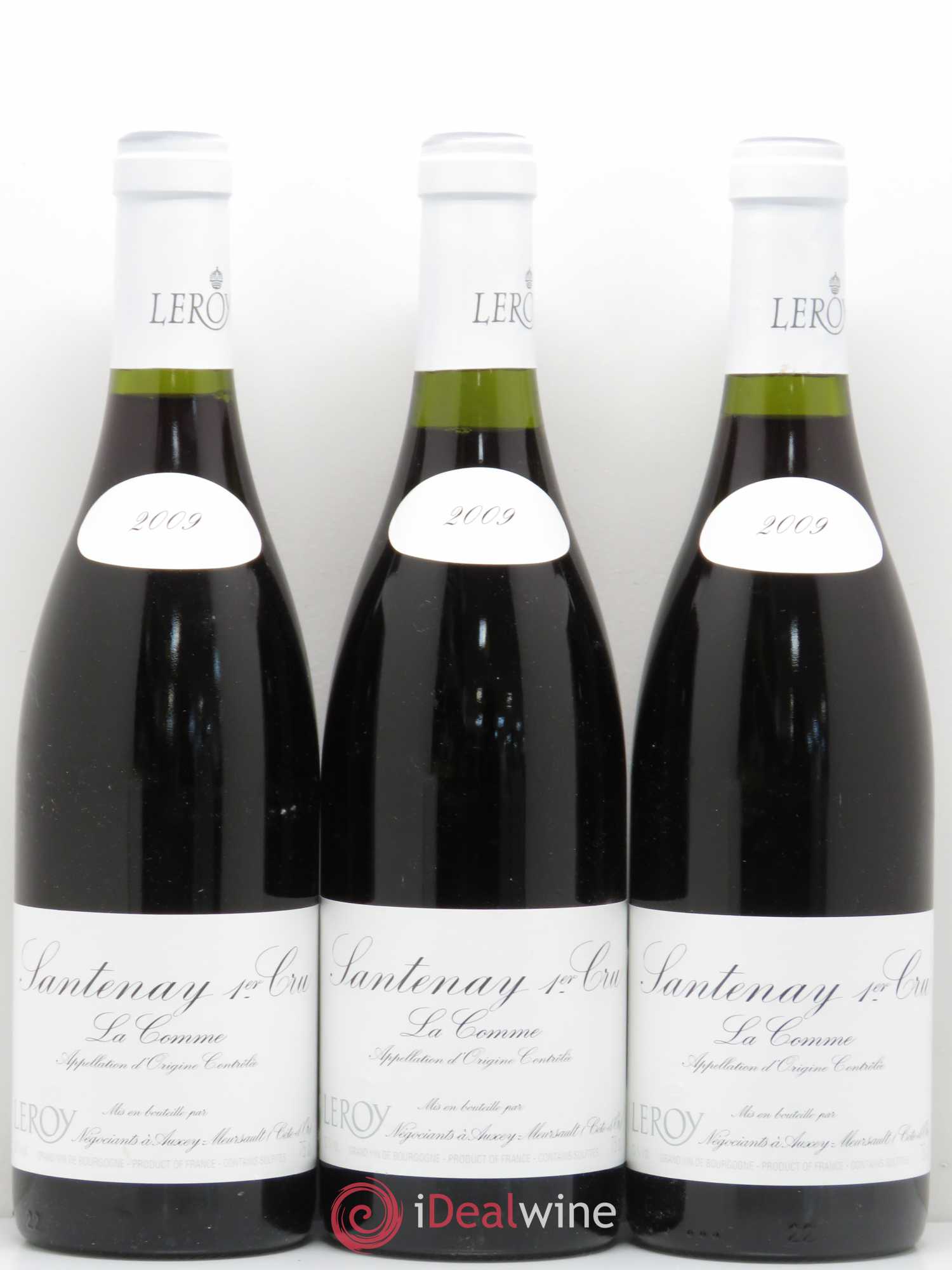 Santenay 1er Cru La Comme Leroy SA 2009 - Lot de 3 bouteilles - 0