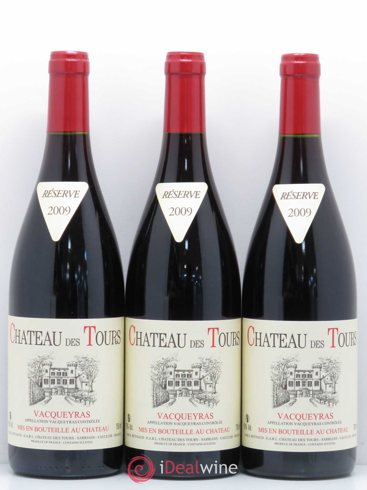 Vacqueyras Château des Tours Emmanuel Reynaud 2009 - Lot de 3 bouteilles - 0