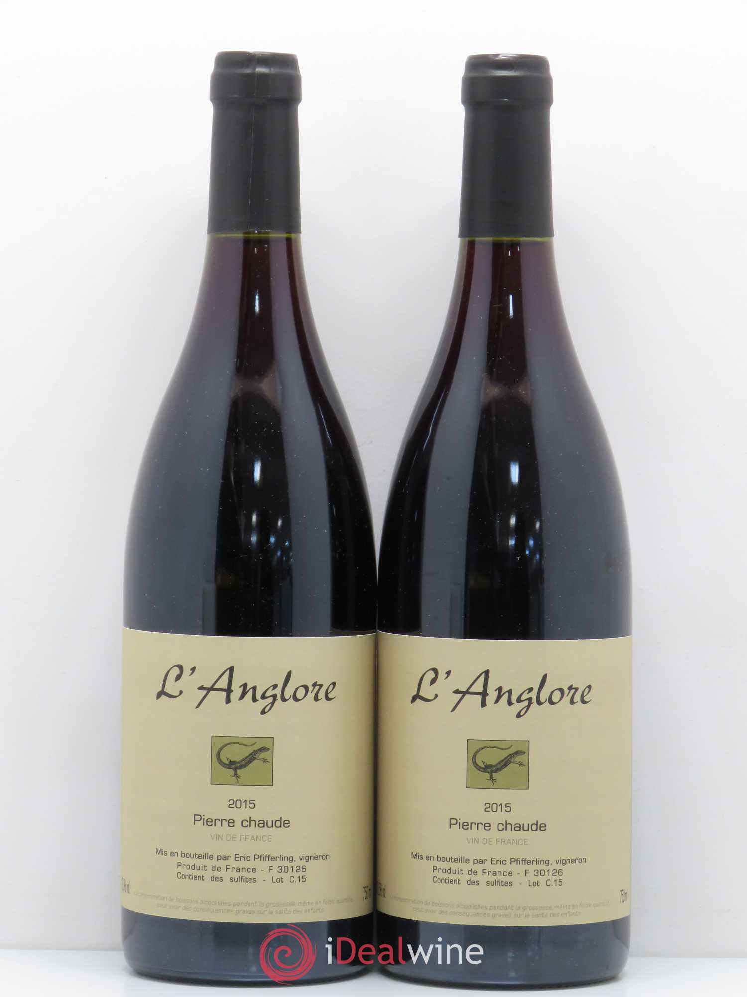 Vin de France Pierre chaude L'Anglore 2015 - Lot de 2 bouteilles - 0