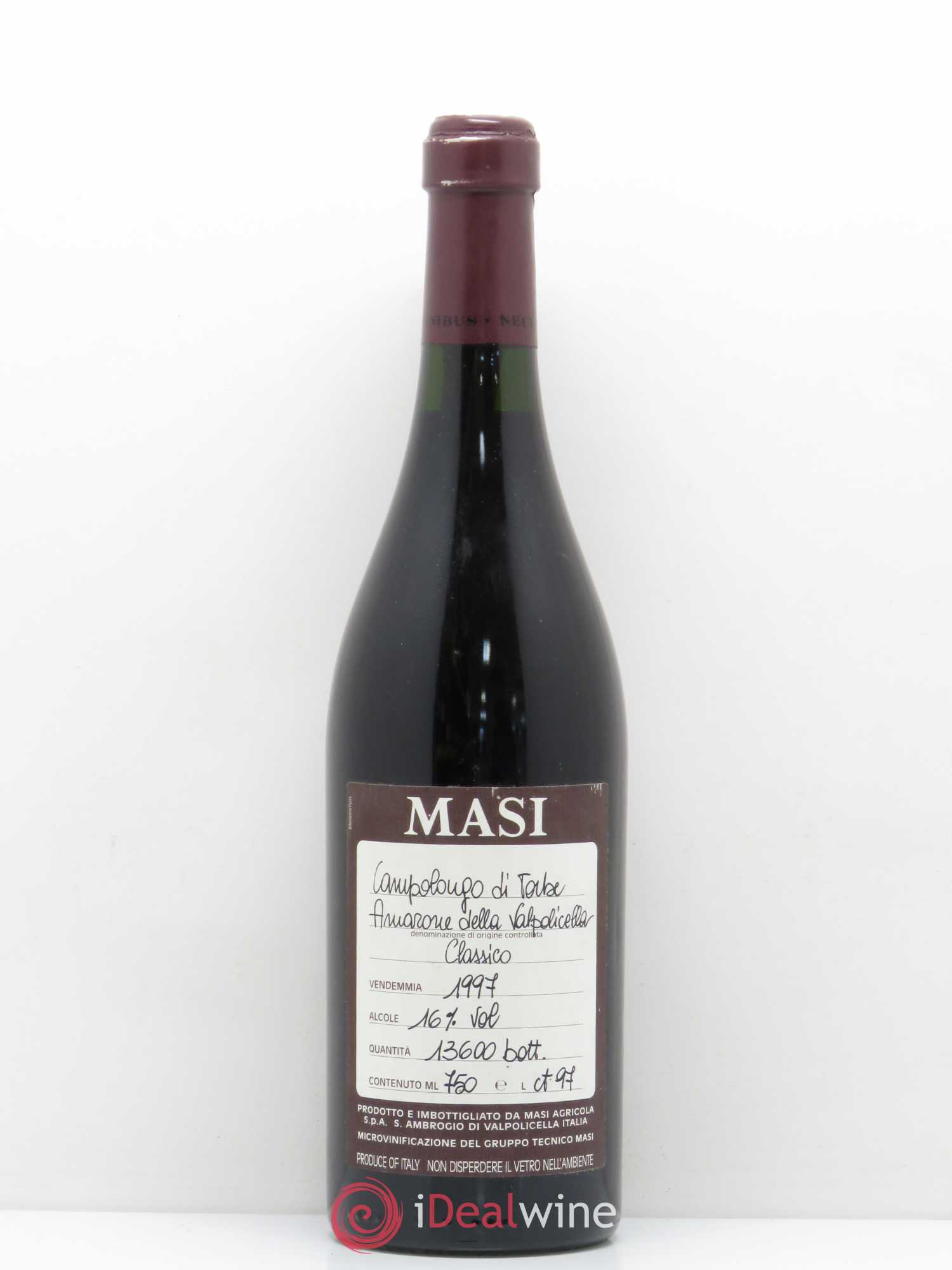Amarone della Valpolicella DOC Campolongo di Torbe Masi 1997 - Posten von 1 Flasche - 0