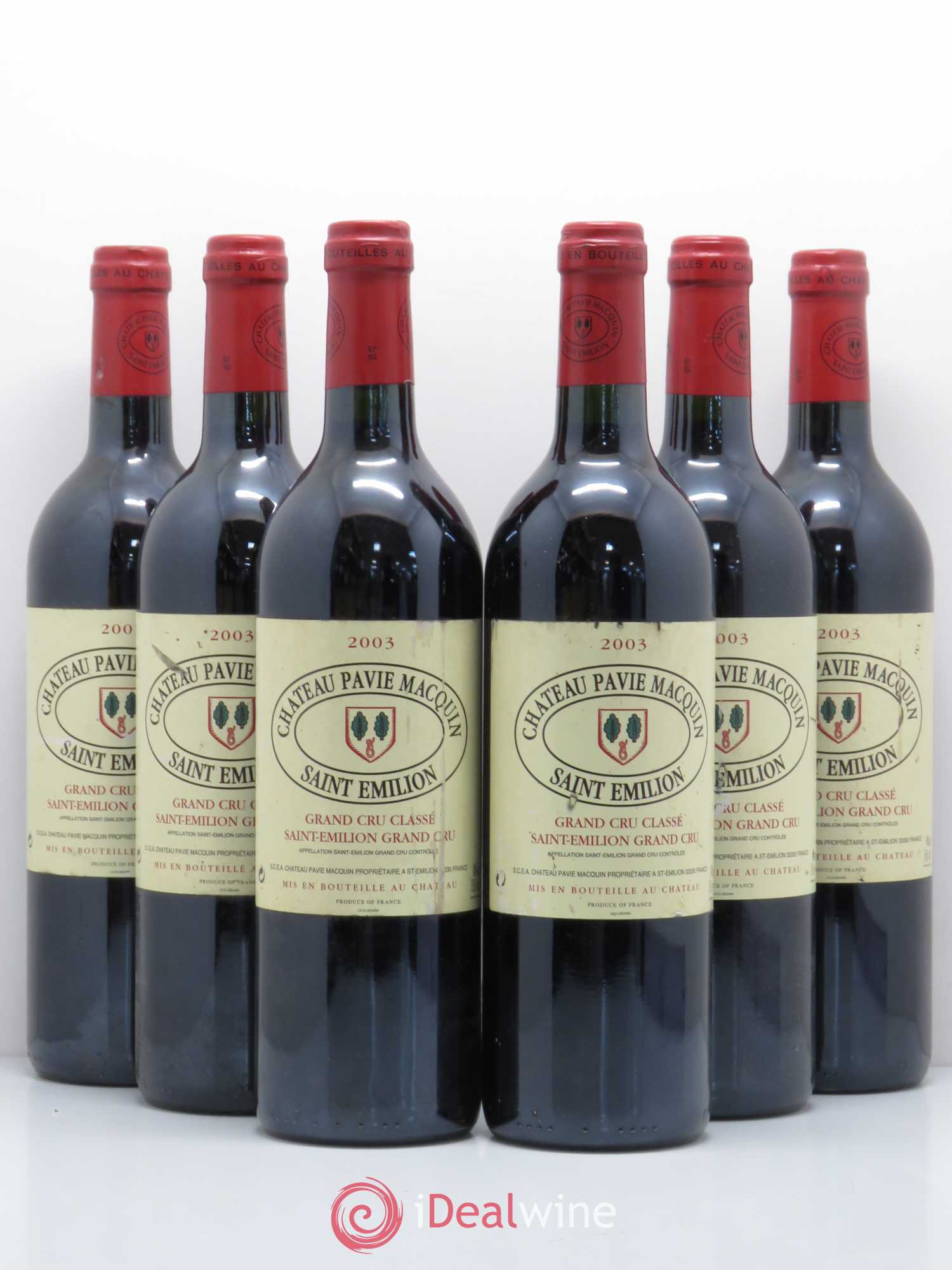 Château Pavie Macquin 1er Grand Cru Classé B 2003 - Lot de 6 bouteilles - 0