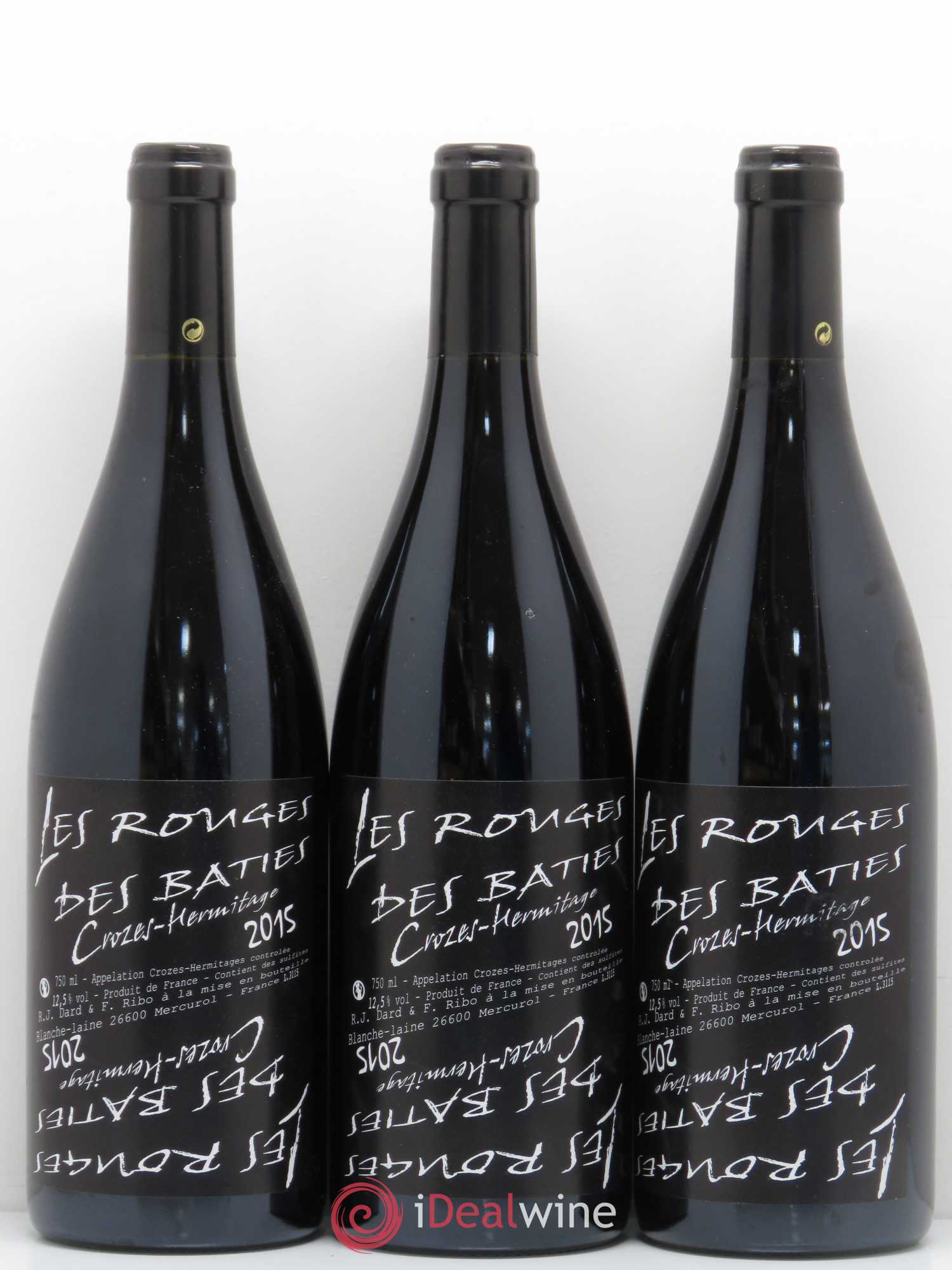 Crozes-Hermitage Les Rouges des Batties Dard et Ribo 2015 - Lot of 6 bottles - 2