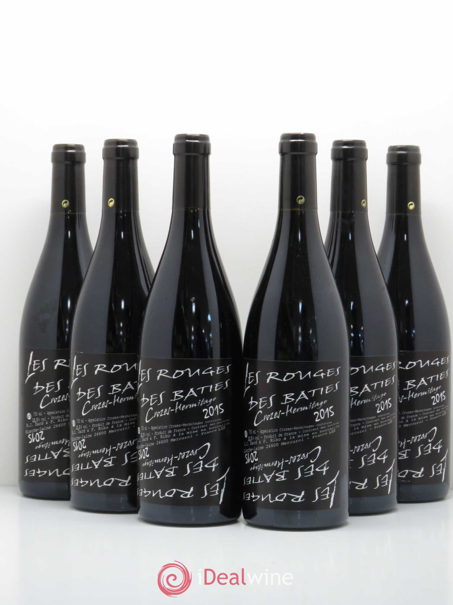 Crozes-Hermitage Les Rouges des Batties Dard et Ribo 2015 - Lot of 6 bottles - 0