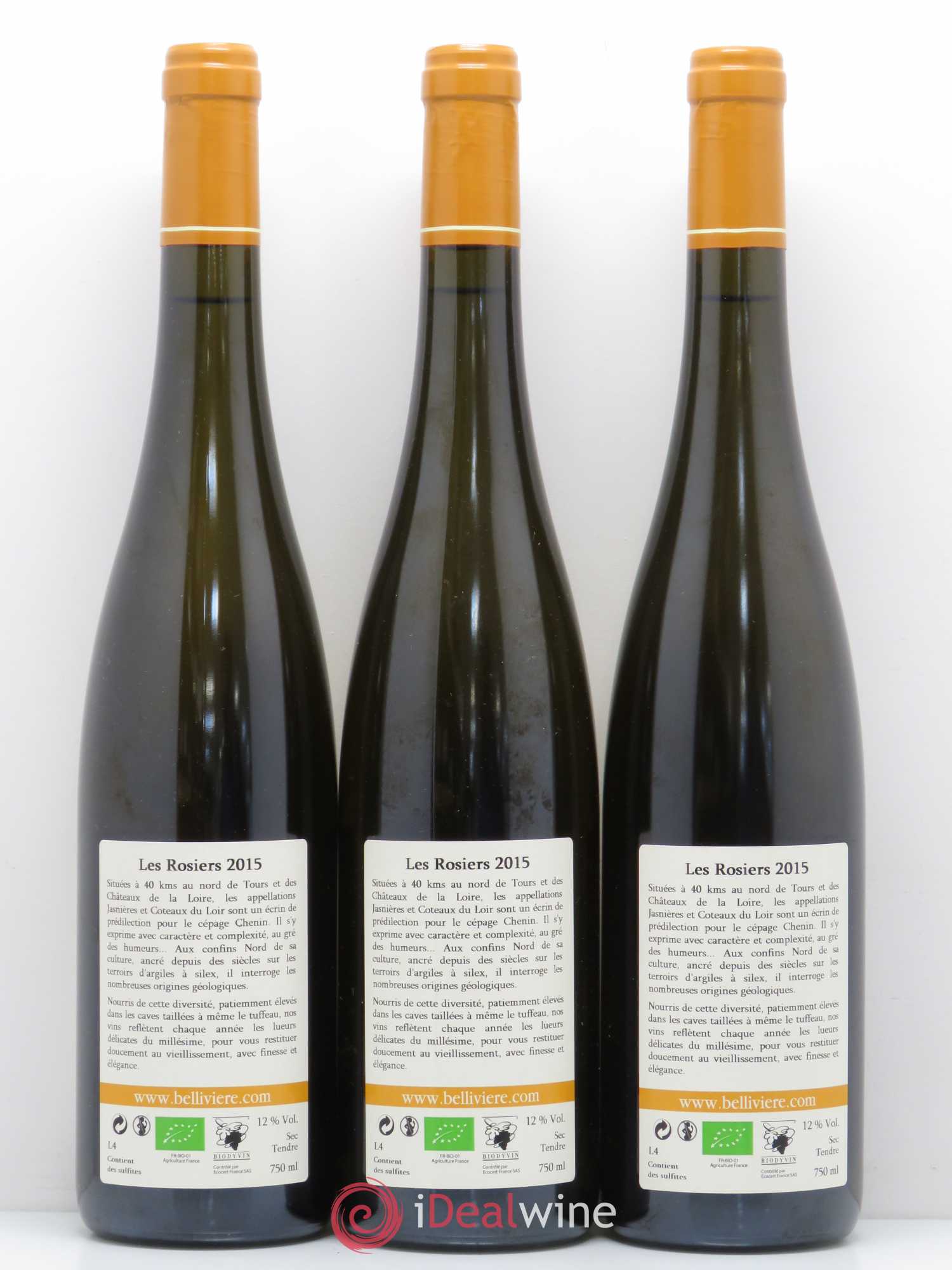 Jasnières Les Rosiers Domaine de Bellivière 2015 - Lot de 6 bouteilles - 2