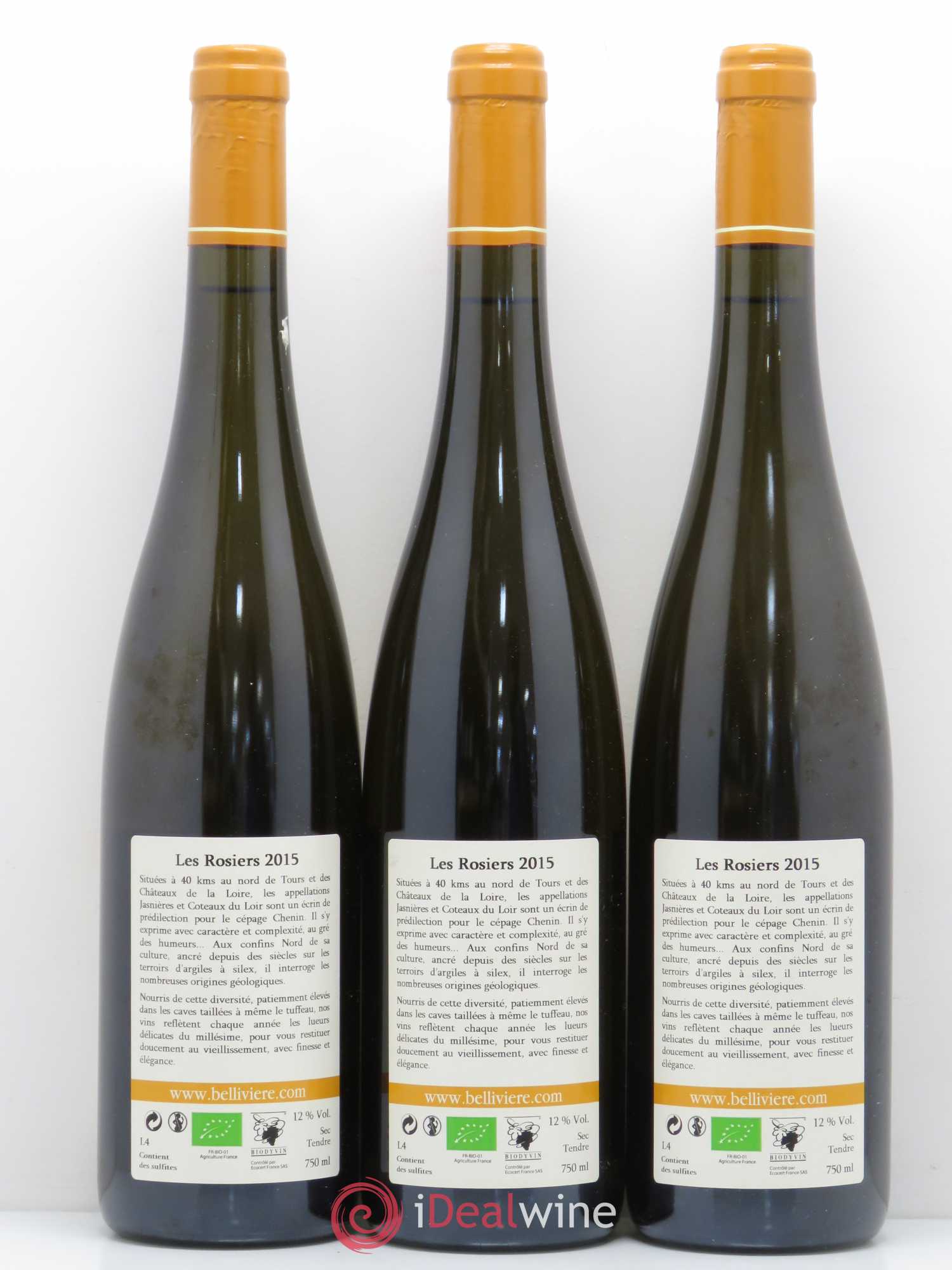 Jasnières Les Rosiers Domaine de Bellivière 2015 - Lot de 6 bouteilles - 4