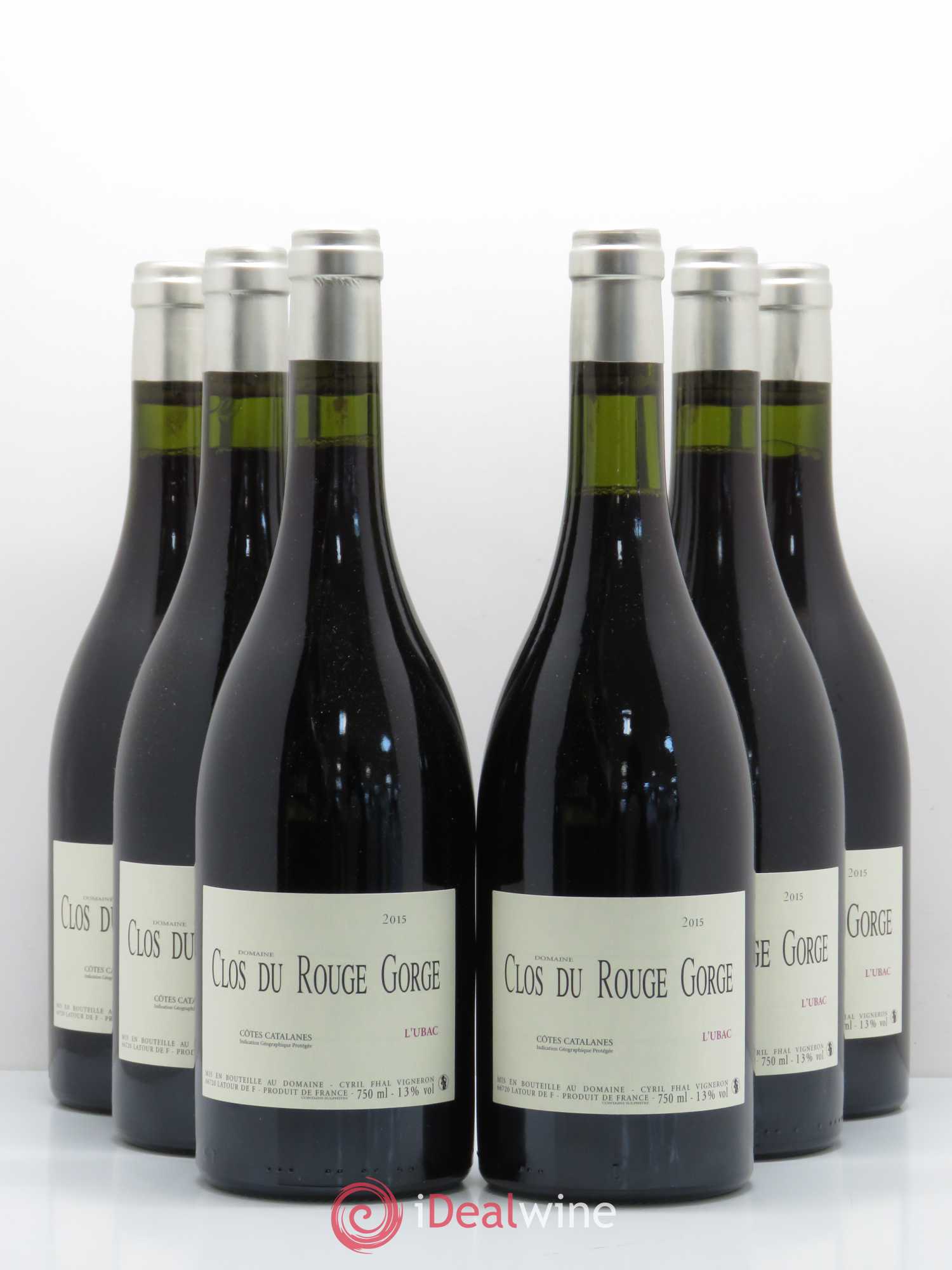 Côtes Catalanes Clos du Rouge Gorge L'Ubac Cyril Fhal 2015 - Lot de 6 bouteilles - 0