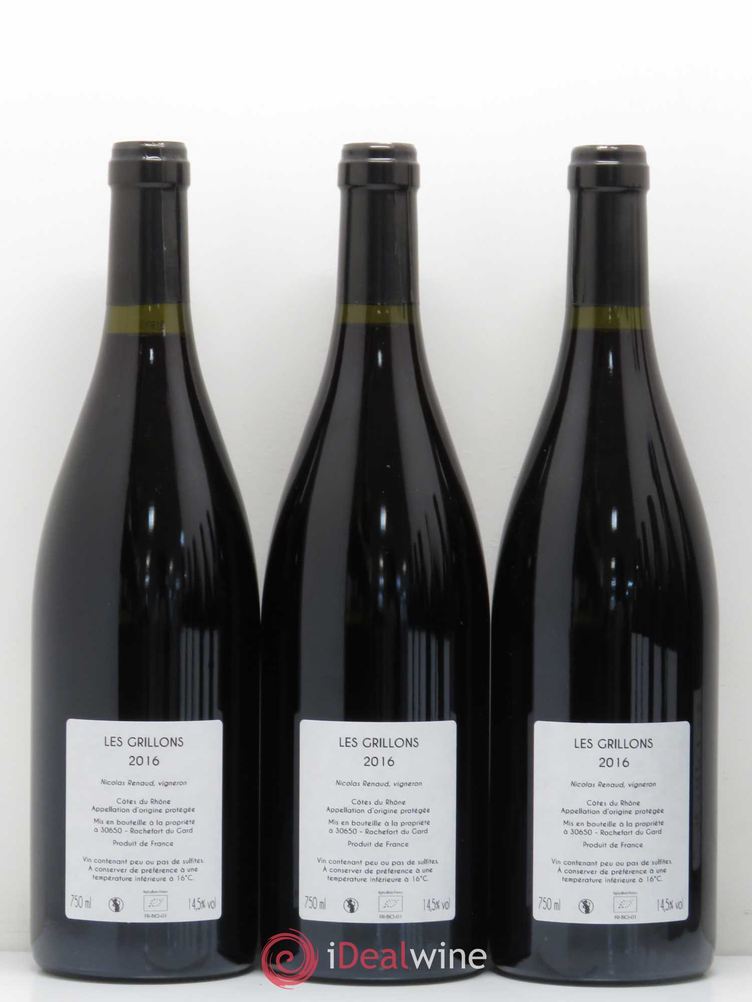 Côtes-du-Rhône Grillons Clos Des Grillons 2016 - Posten von 12 Flaschen - 4