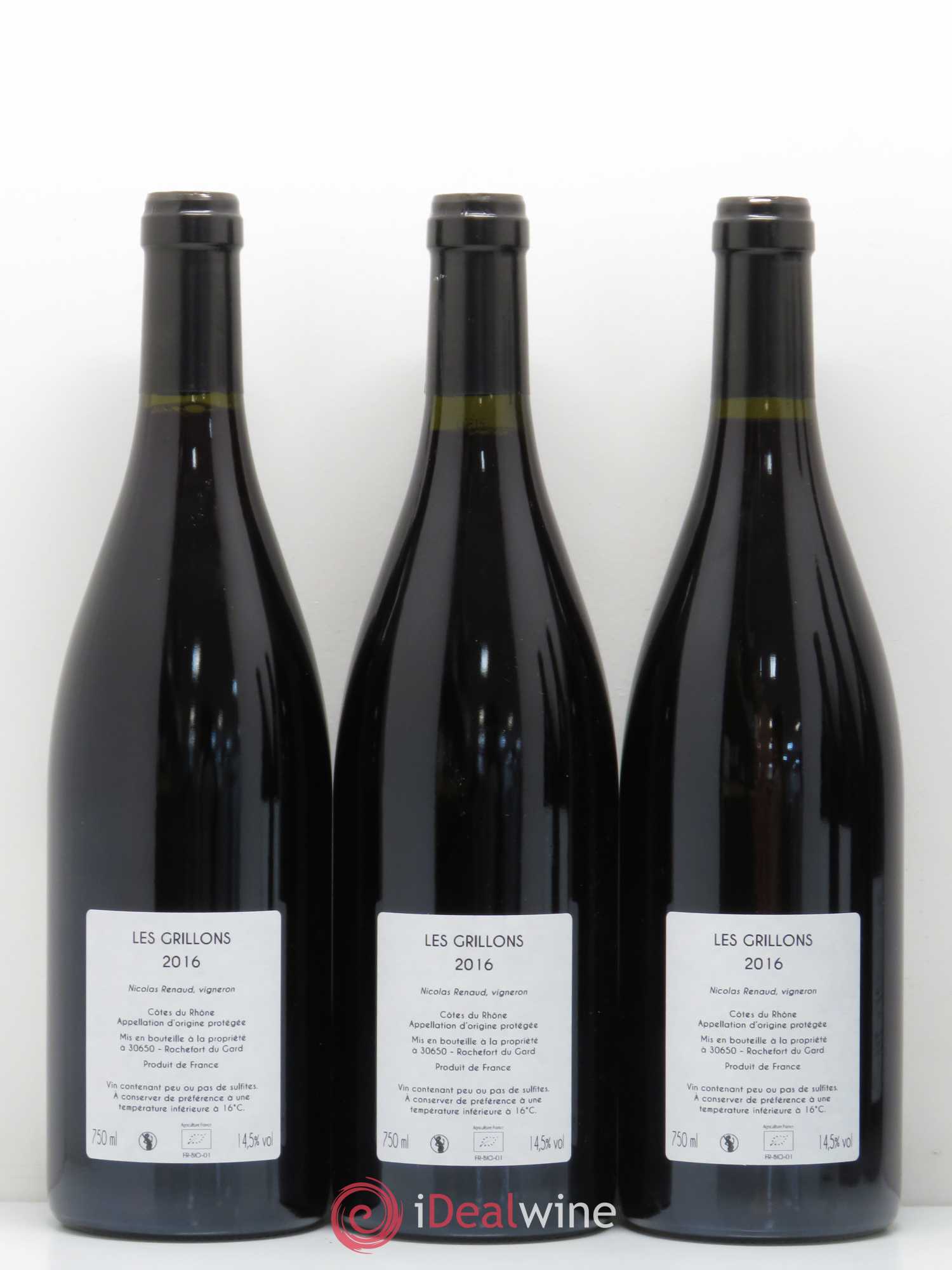Côtes-du-Rhône Grillons Clos Des Grillons 2016 - Posten von 12 Flaschen - 6