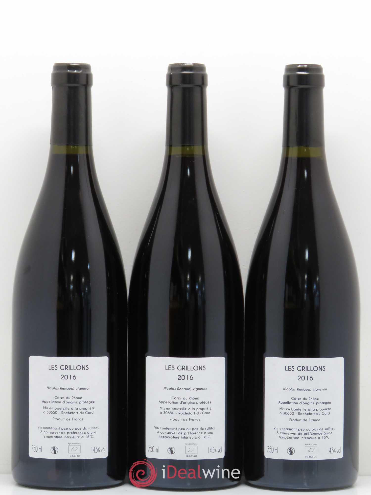 Côtes-du-Rhône Grillons Clos Des Grillons 2016 - Posten von 6 Flaschen - 4