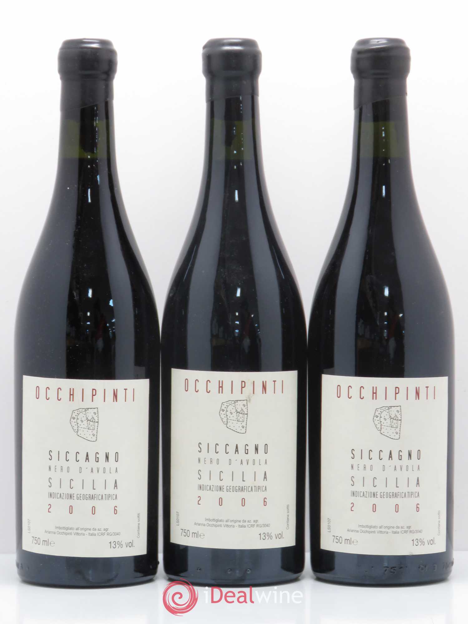 Italie Siccagno Nero D avola Occhipinti 2006 - Posten von 3 Flaschen - 0