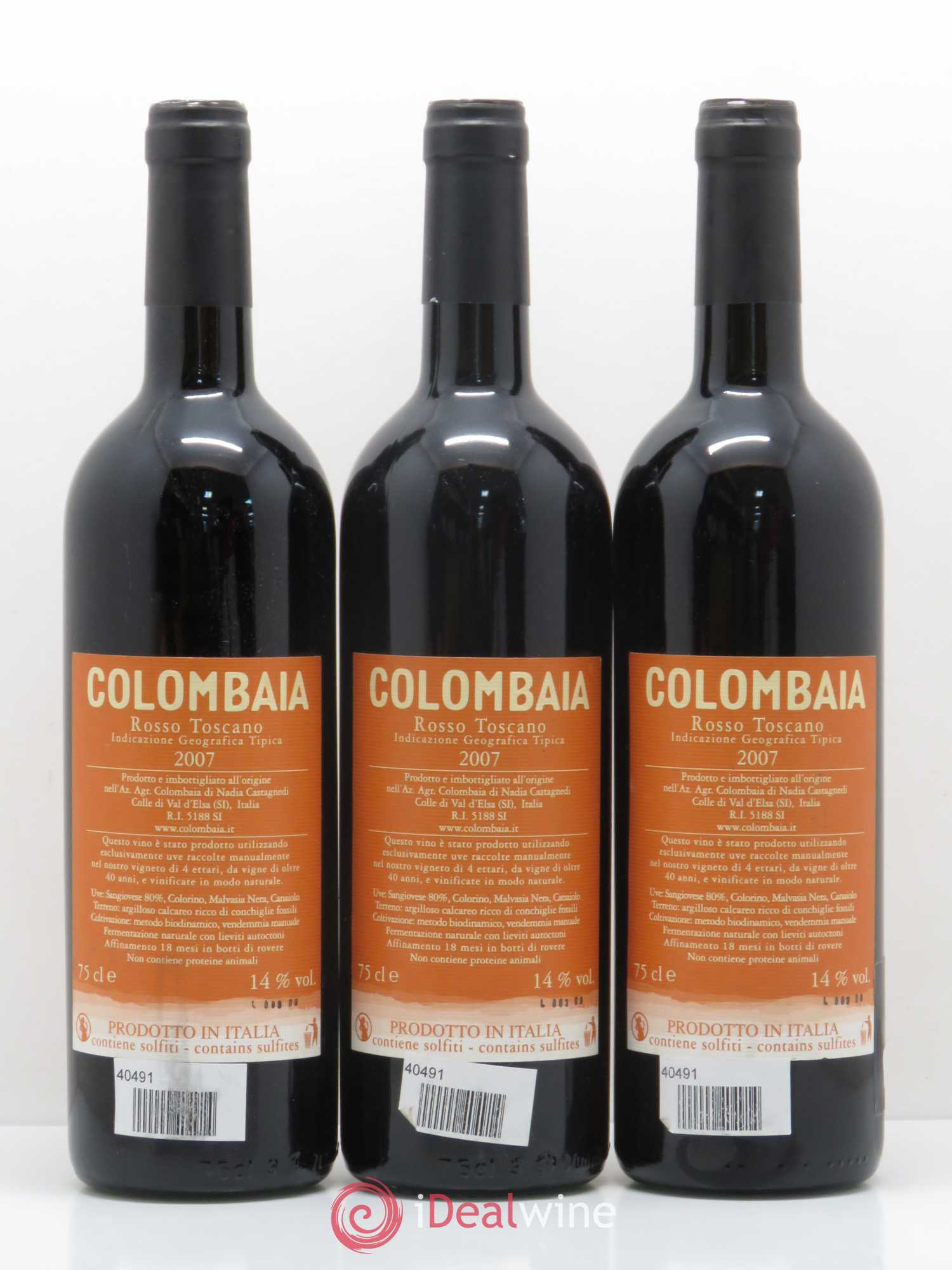 Italie Rosso Toscano Colombaia 2007 - Lot de 5 bouteilles - 2