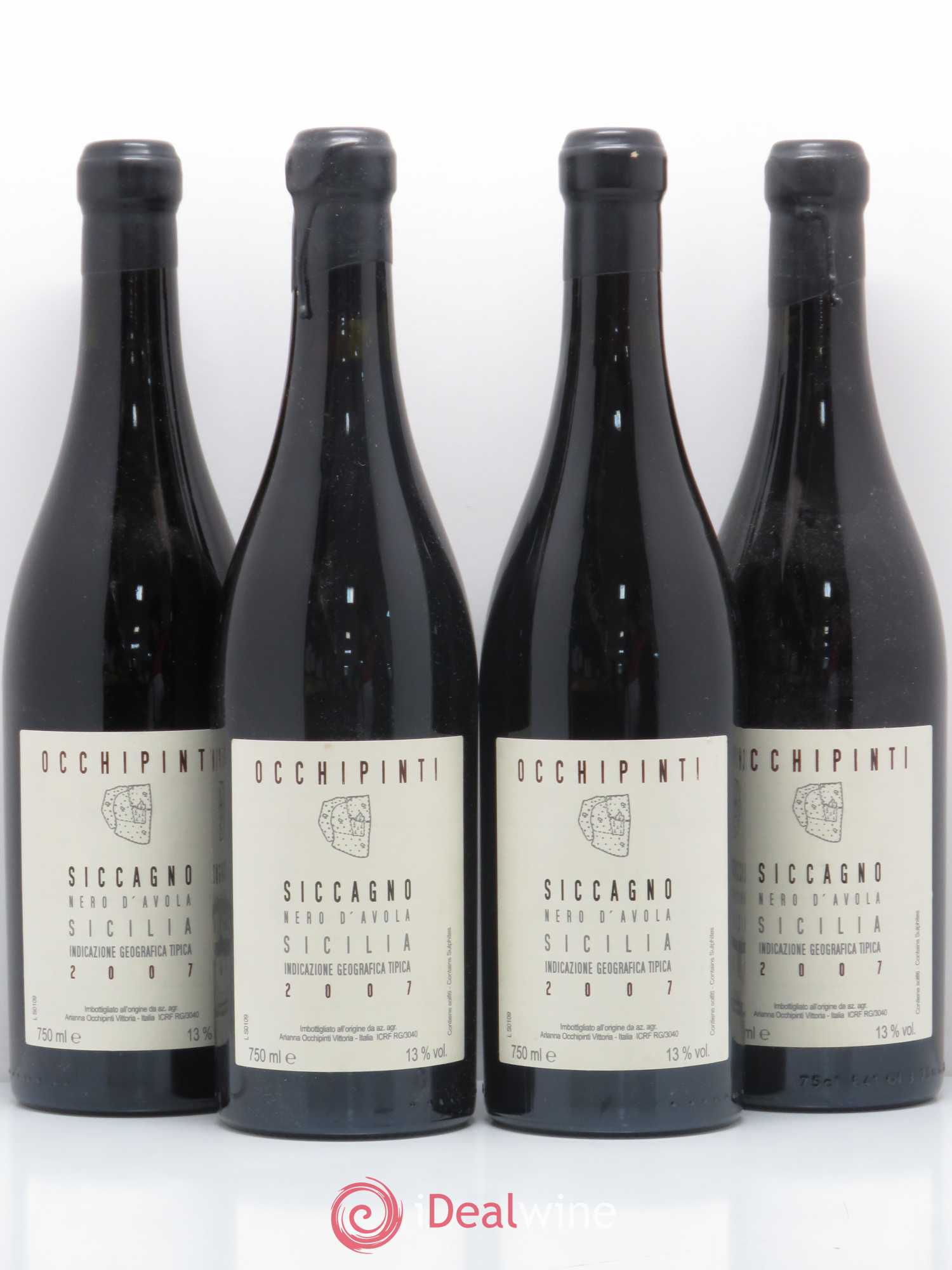 Italie Siccagno Nero D avola Occhipinti 2007 - Posten von 4 Flaschen - 0