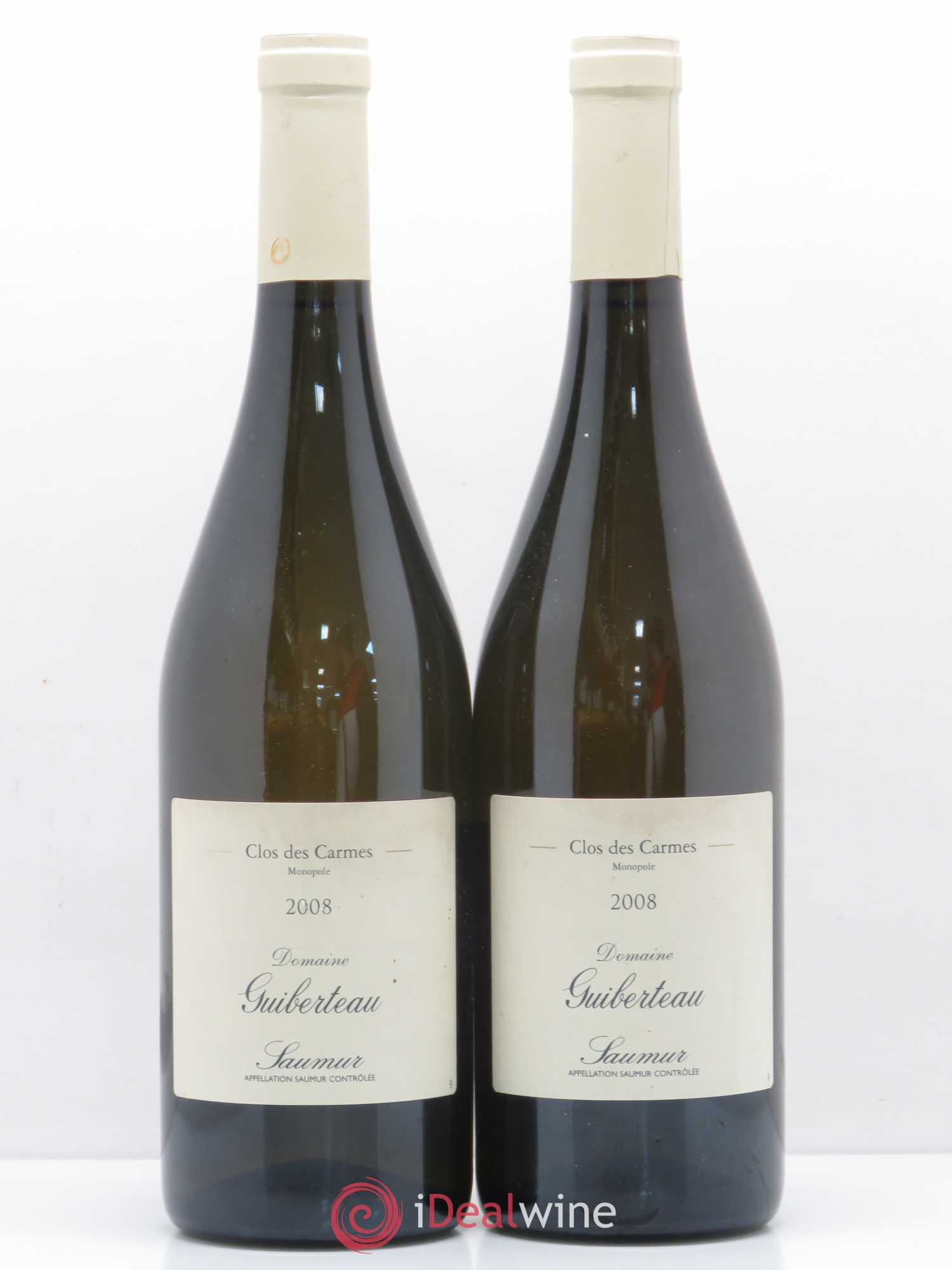 Saumur Brézé Clos des Carmes Domaine Guiberteau 2008 - Lot de 2 bouteilles - 0