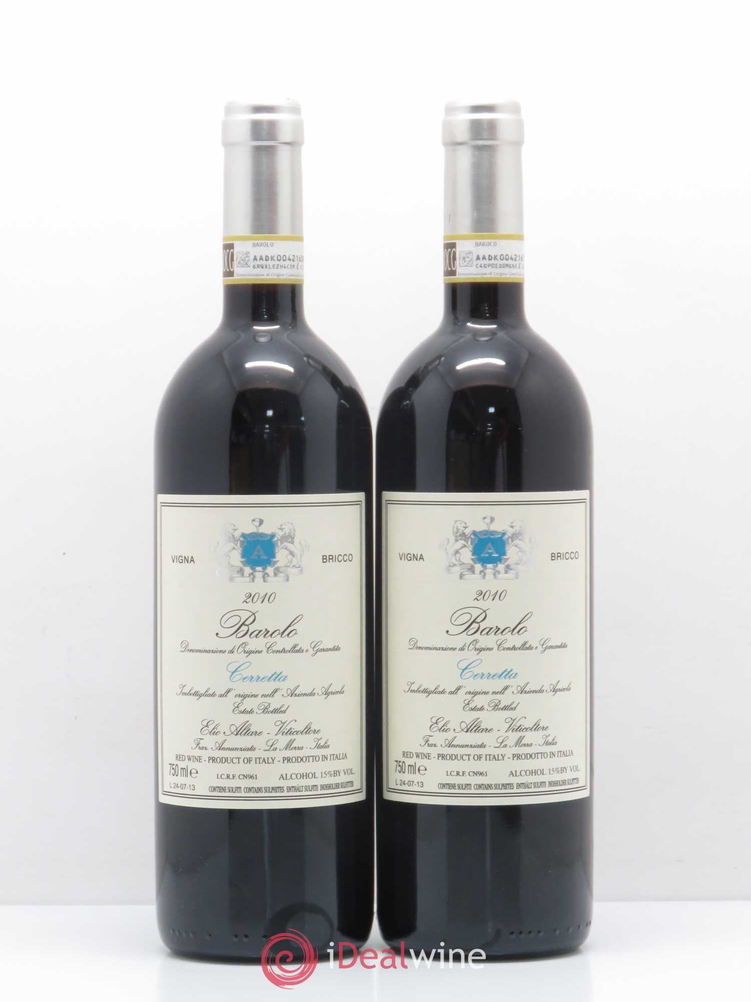 Barolo Cerretta Altare Vigna Bricco 2010 - Posten von 2 Flaschen - 0