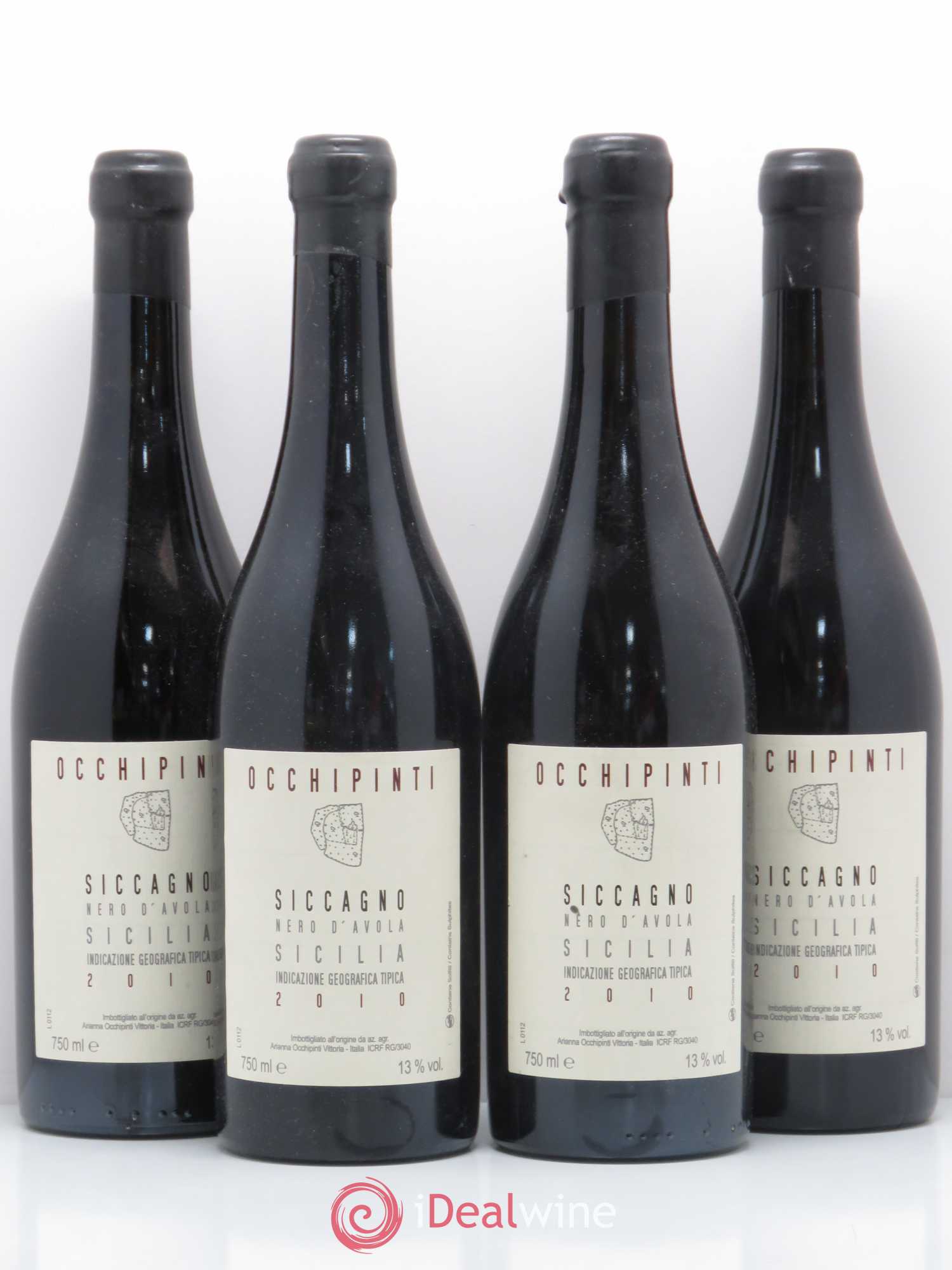Italie Siccagno Nero D avola Occhipinti 2010 - Posten von 4 Flaschen - 0