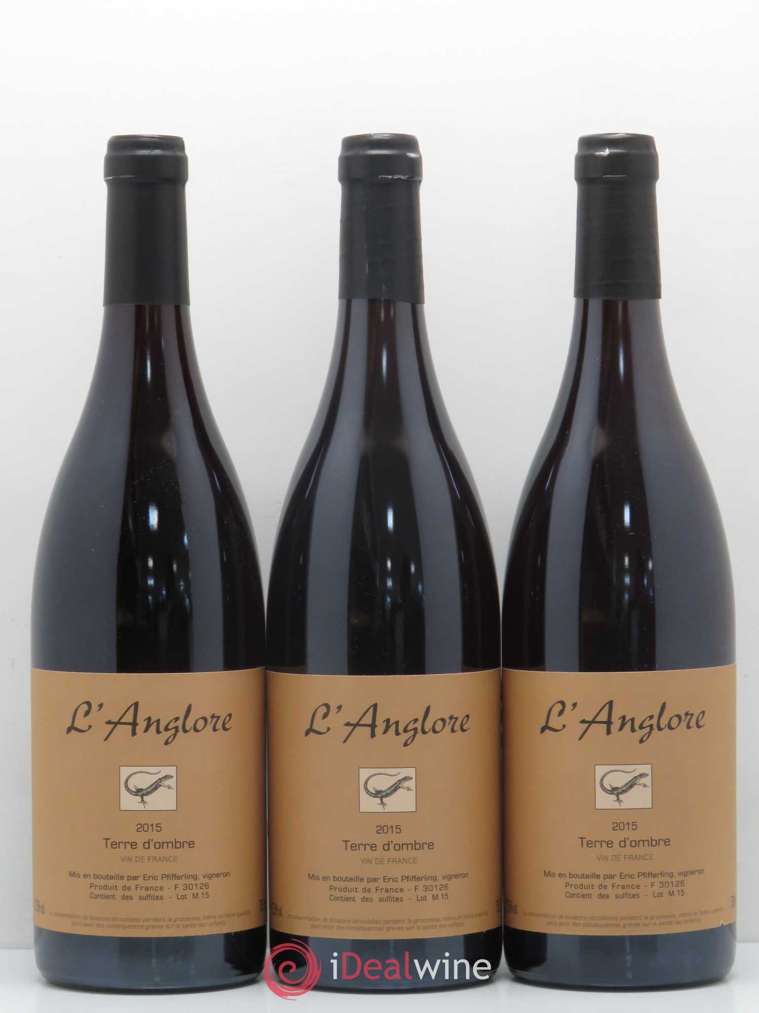 Vin de France Terre d'Ombre L'Anglore 2015 - Lot de 3 bouteilles - 0