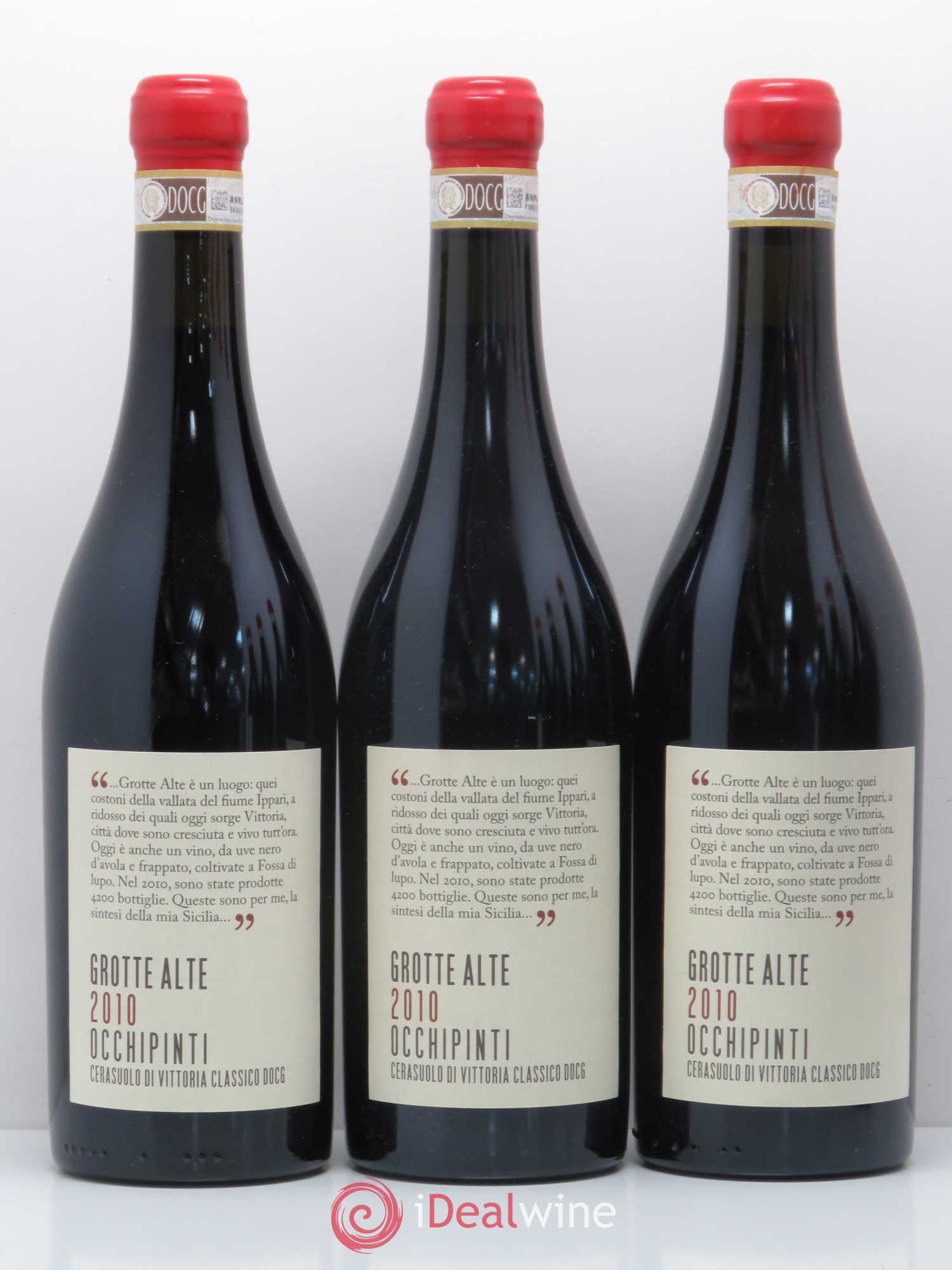 Italie Cerasuolo di Vittoria Classico Grotte Alte Occhipinti 2010 - Lot of 6 bottles - 1