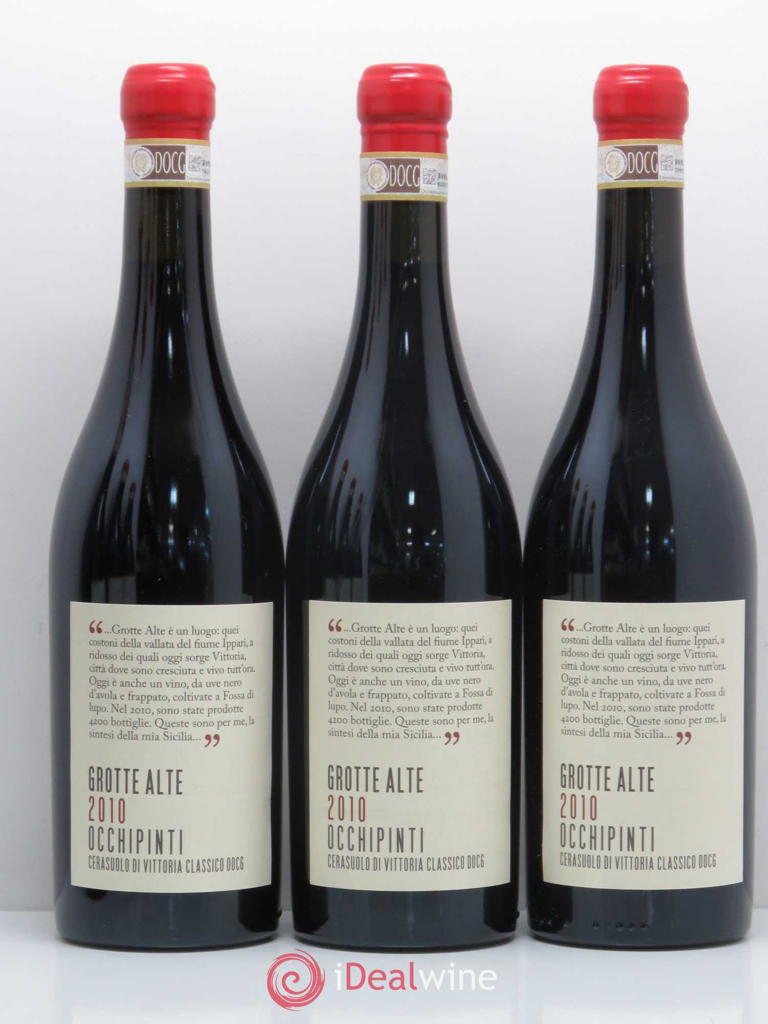 Italie Cerasuolo di Vittoria Classico Grotte Alte Occhipinti 2010 - Lot of 6 bottles - 2