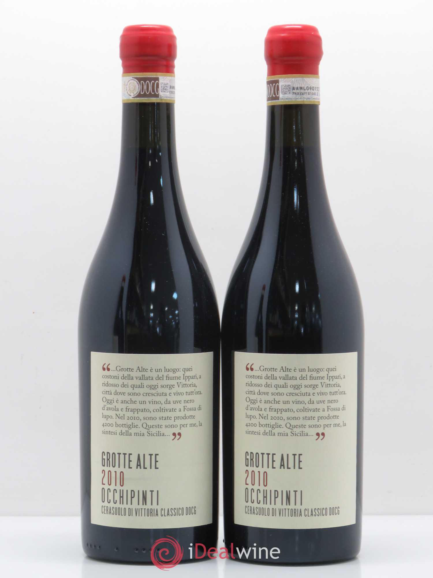 Italie Cerasuolo di Vittoria Classico Grotte Alte Occhipinti 2010 - Posten von 2 Flaschen - 0