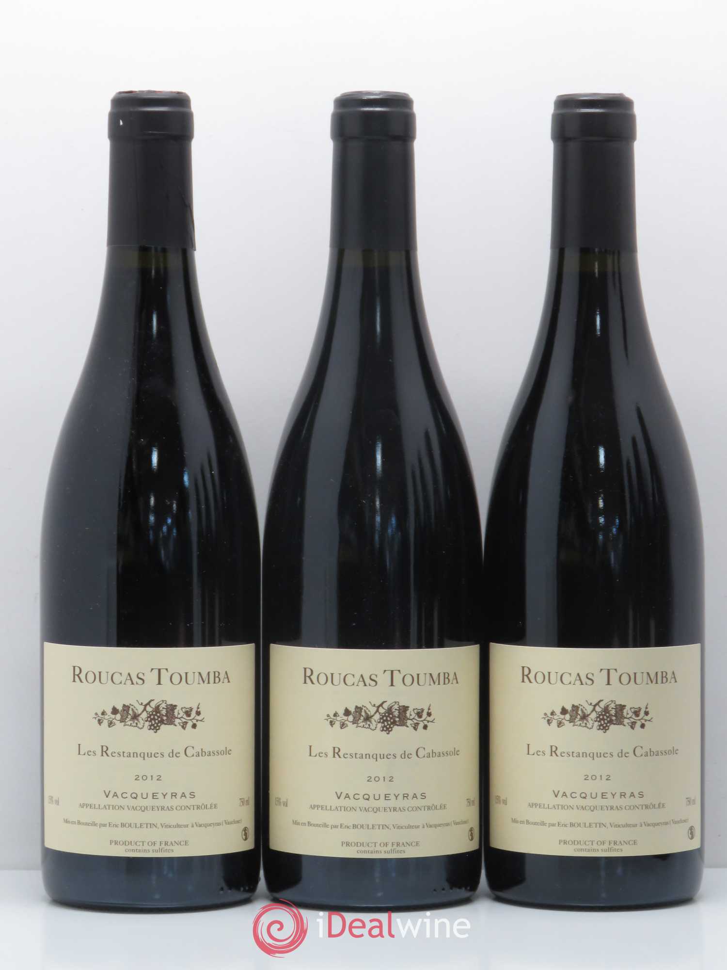 Vacqueyras Les Restanques de Cabassole Roucas Toumba 2012 - Lot de 6 bouteilles - 1