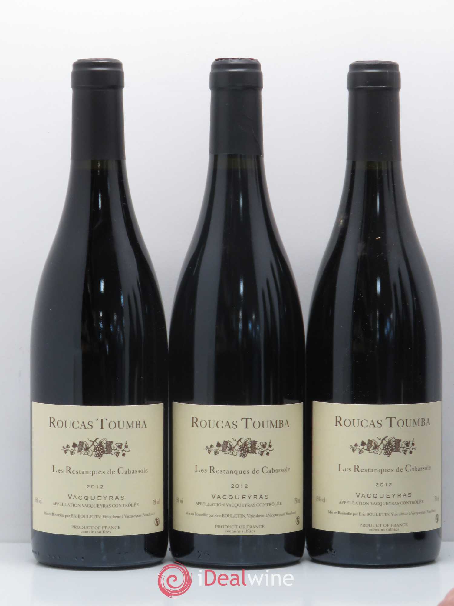 Vacqueyras Les Restanques de Cabassole Roucas Toumba 2012 - Lot de 6 bouteilles - 1