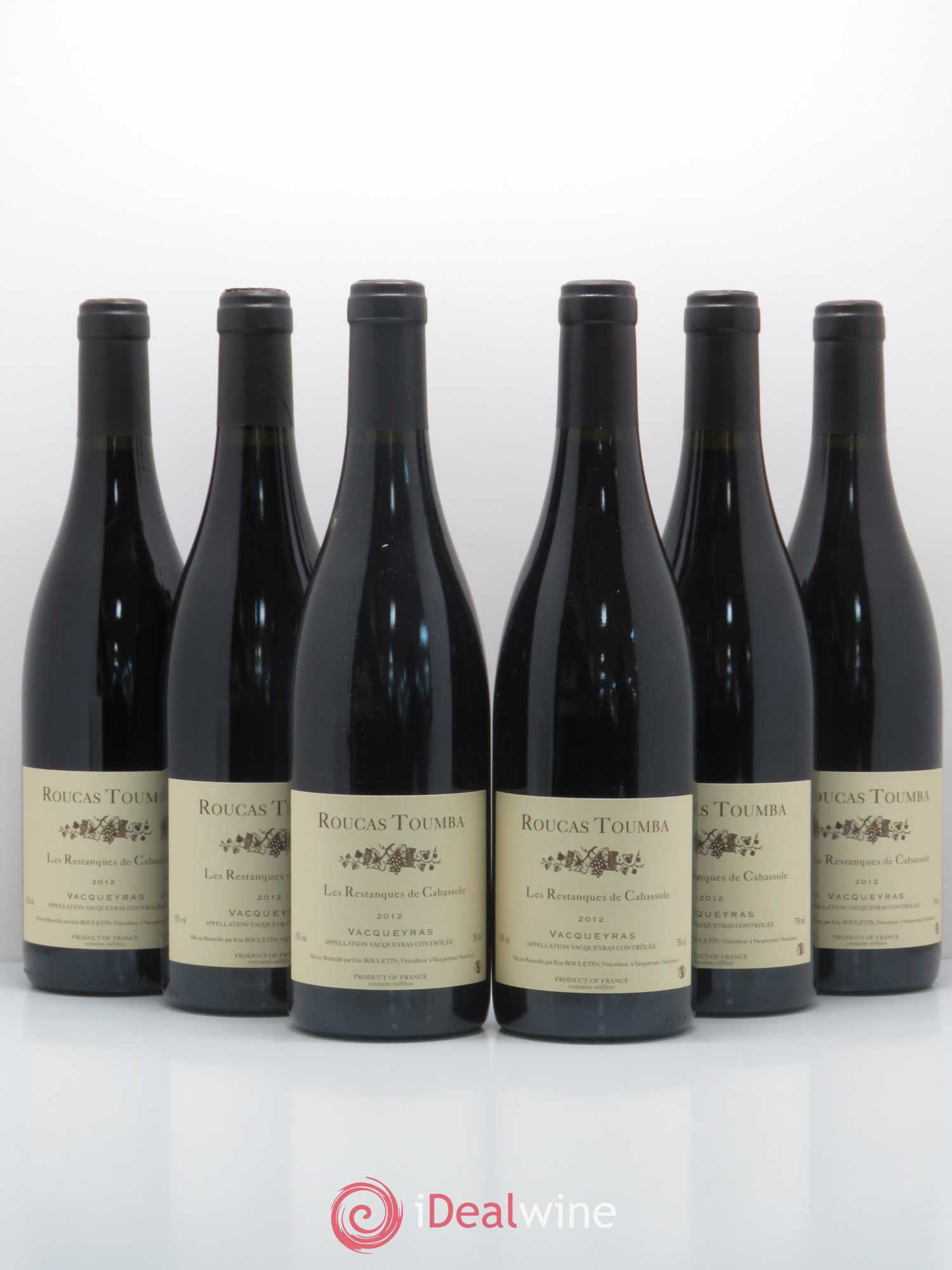 Vacqueyras Les Restanques de Cabassole Roucas Toumba 2012 - Lot de 6 bouteilles - 0