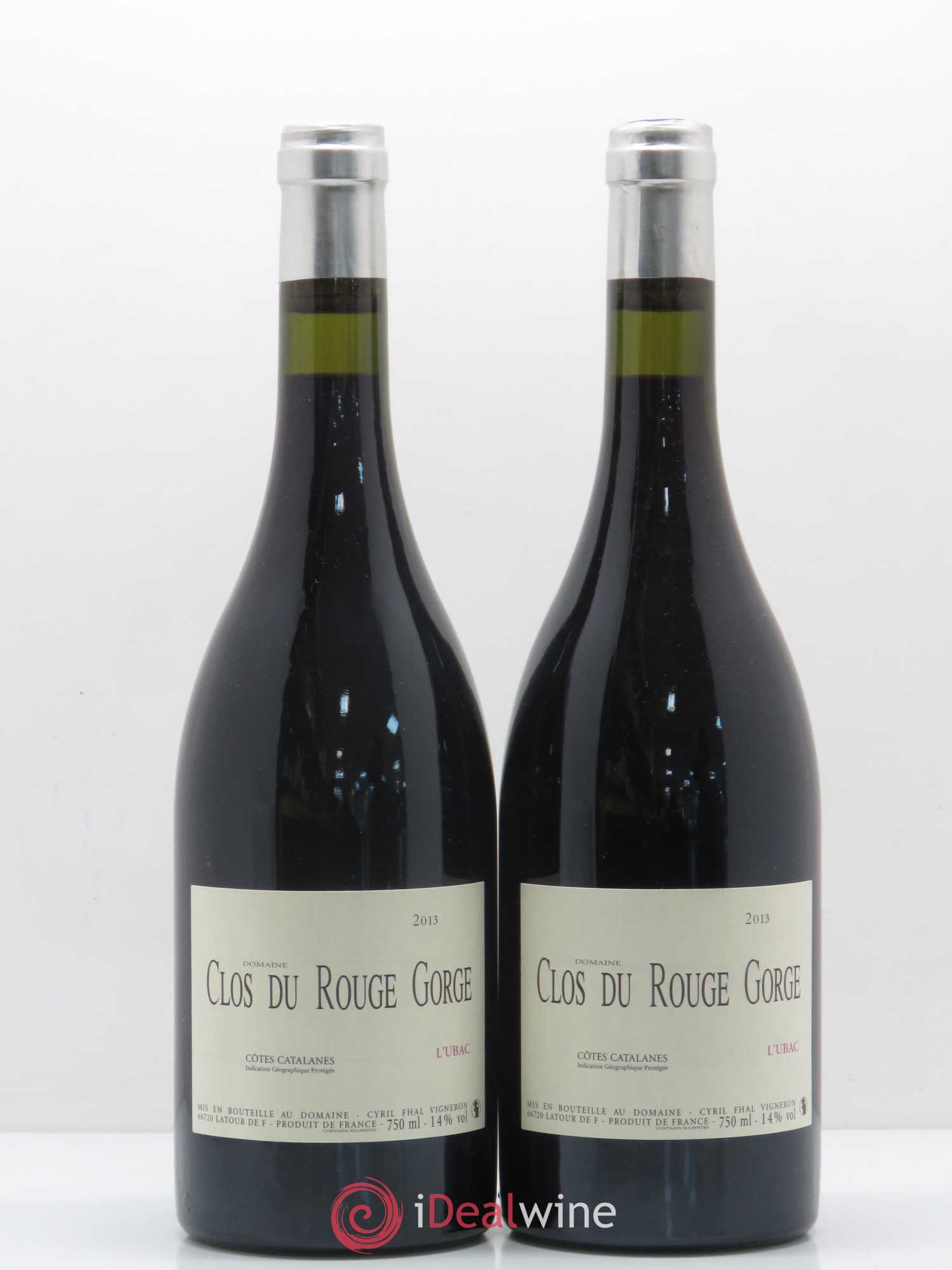 Côtes Catalanes Clos du Rouge Gorge L'Ubac Cyril Fhal 2013 - Lot de 2 bouteilles - 0